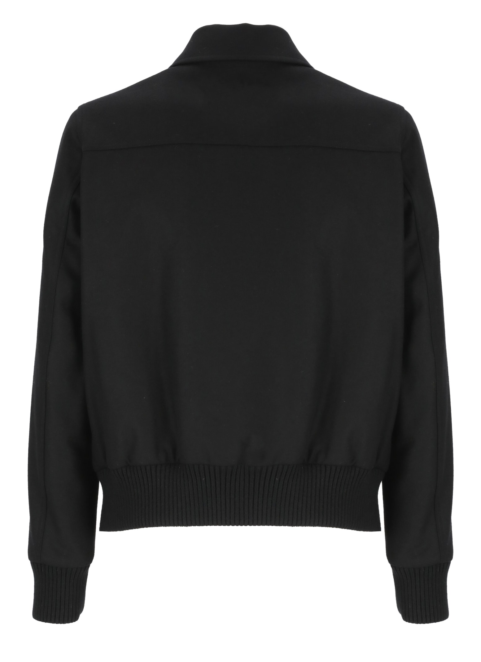 Shop Pt01 Wool Padded Jacket In Black