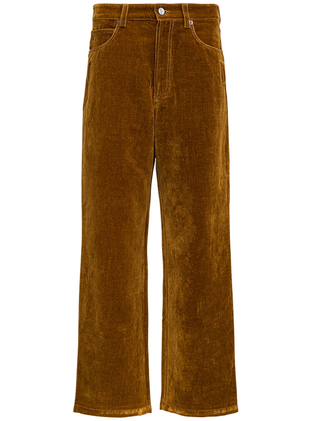 Jacquemus Wide Brown Velour Trousers
