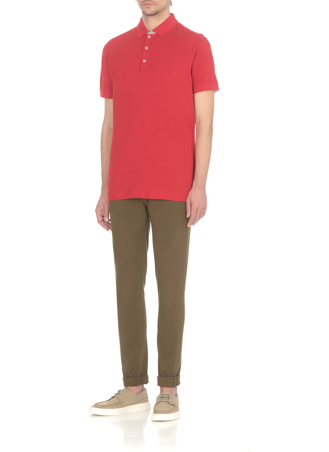 Shop Fay Logoed Polo In Red