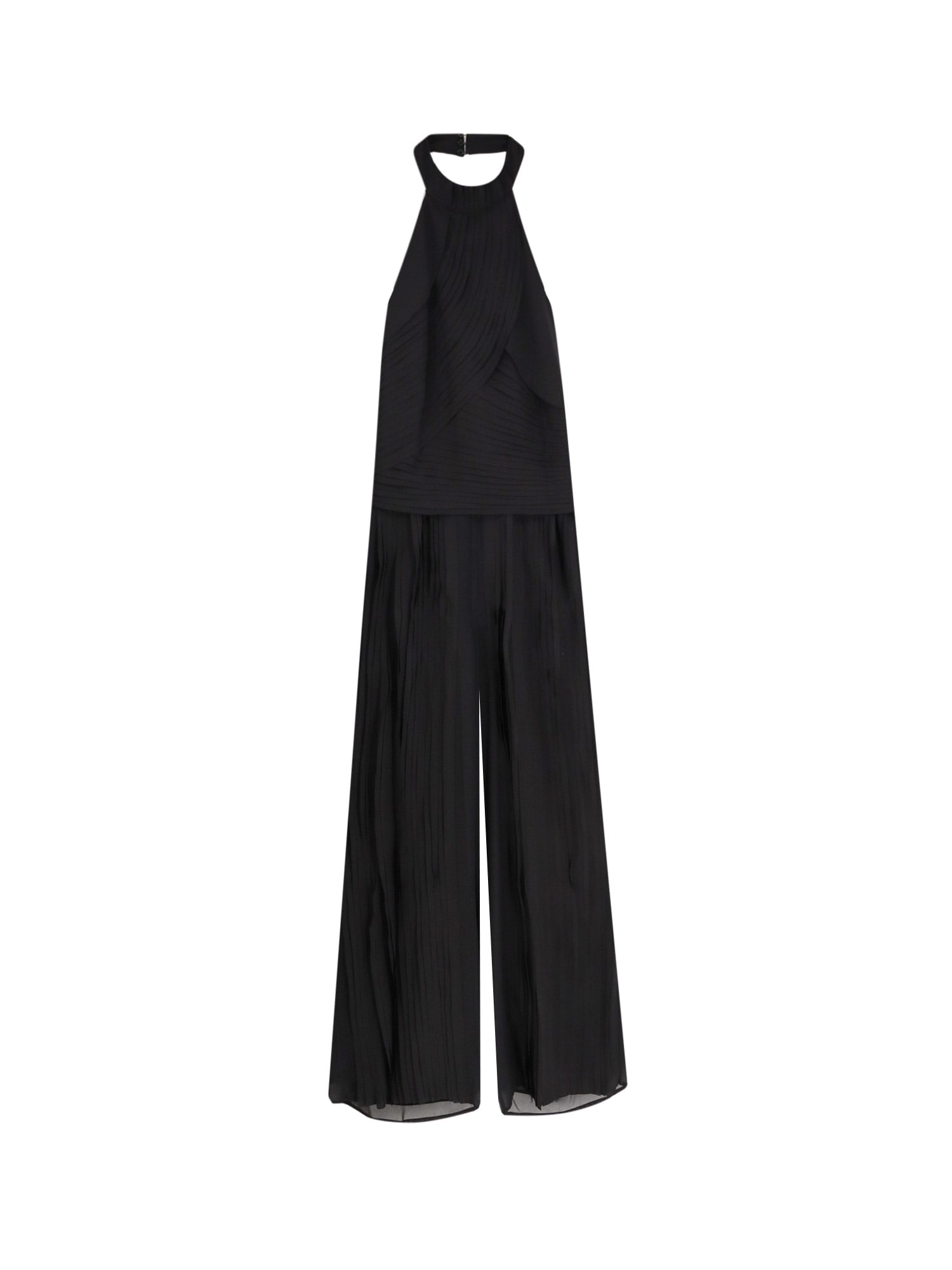 Hugo Boss Dellana Pleated Halterneck Jumpsuit In Black