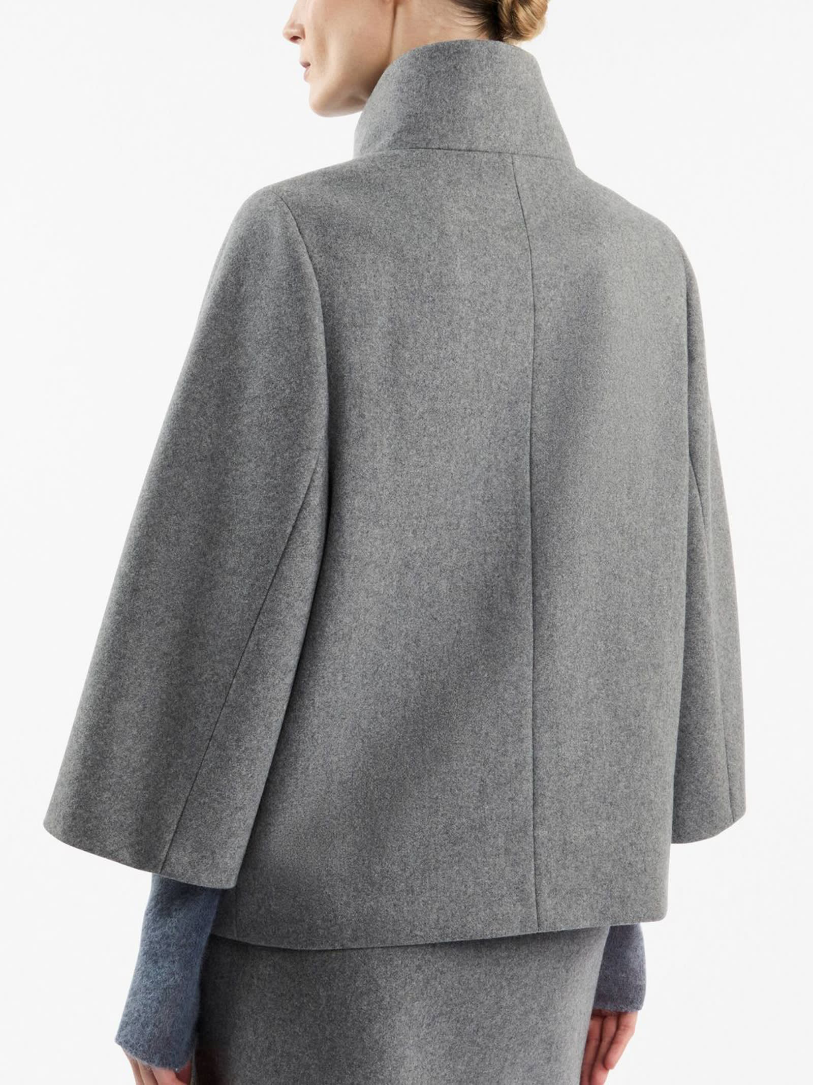 Shop Fay Grey Wool Blend Fabric Cape