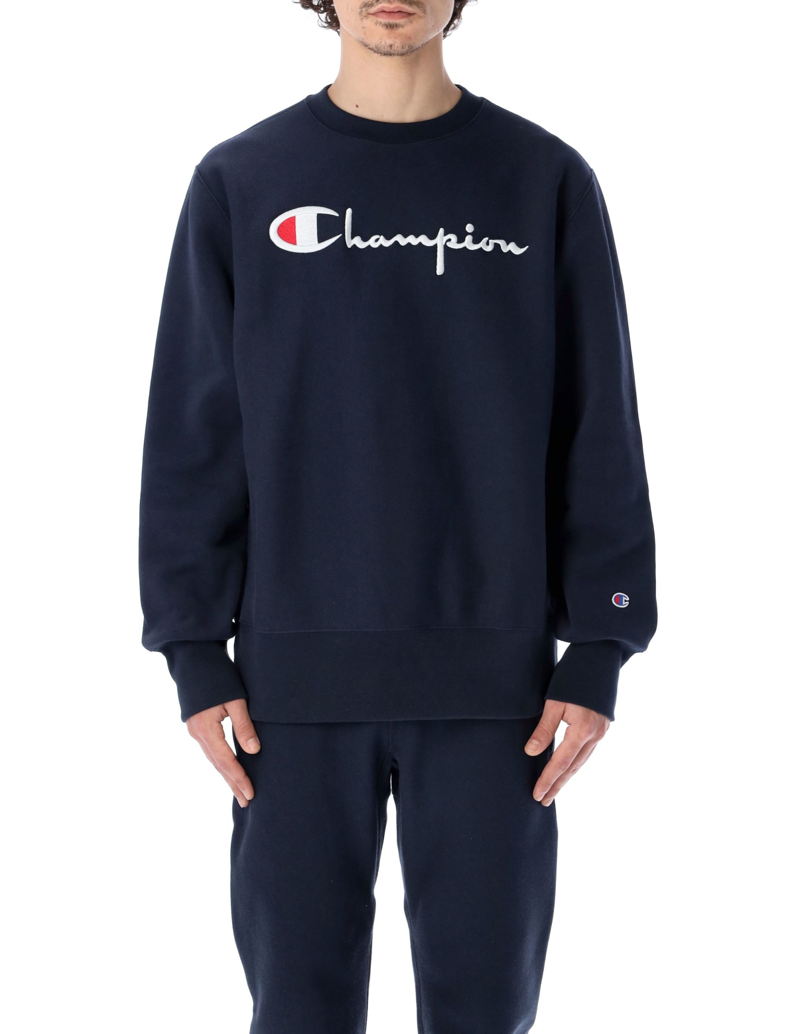 Champion Reverse Wave Embroidered Logo Sweatshirt