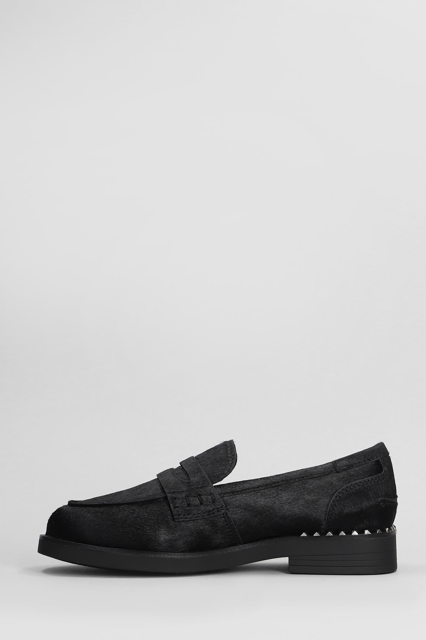 Shop Ash Winina Loafers In Black Pony Skin