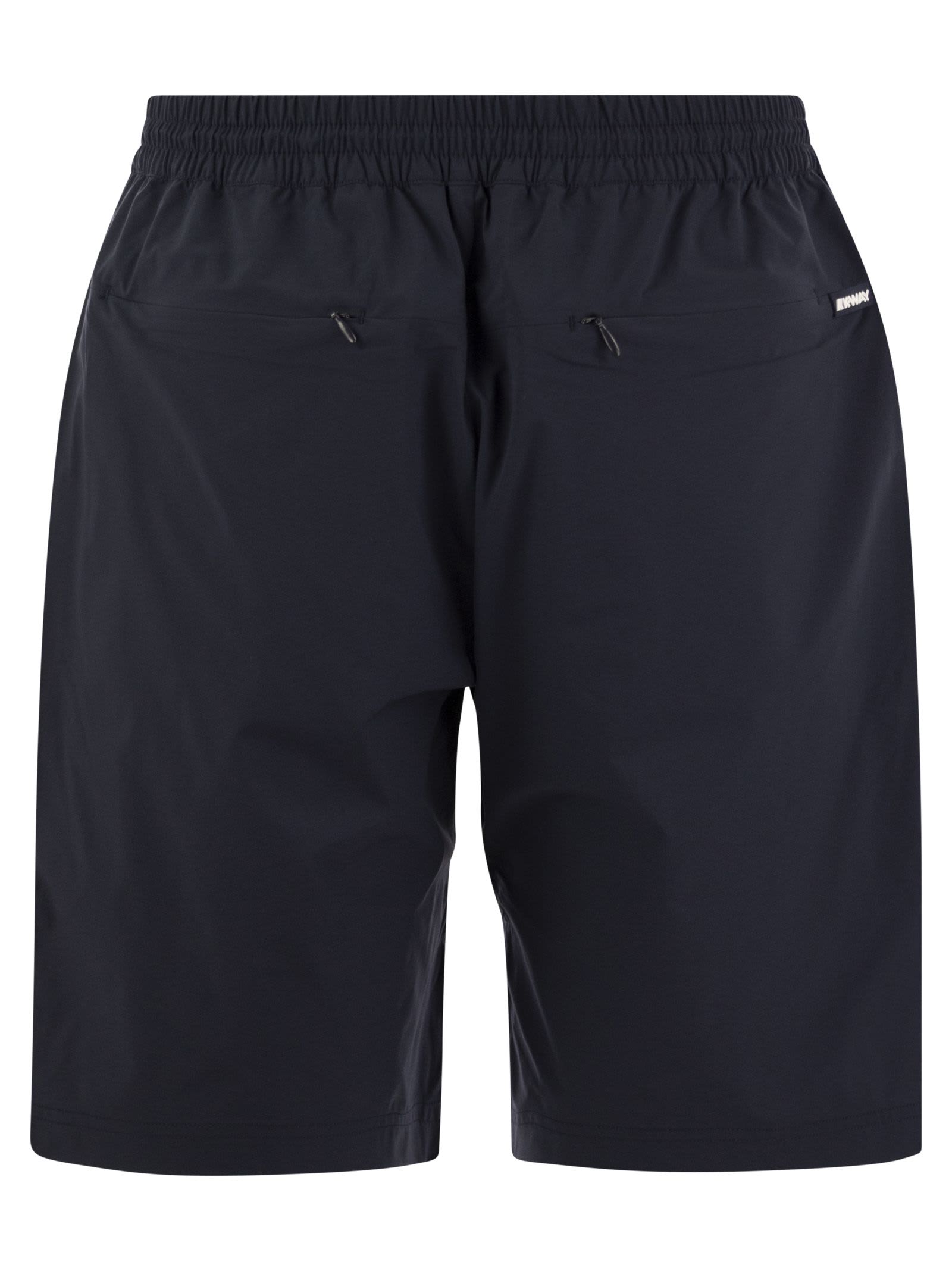 Shop K-way Remisen - Shorts In Technical Fabric In Blue