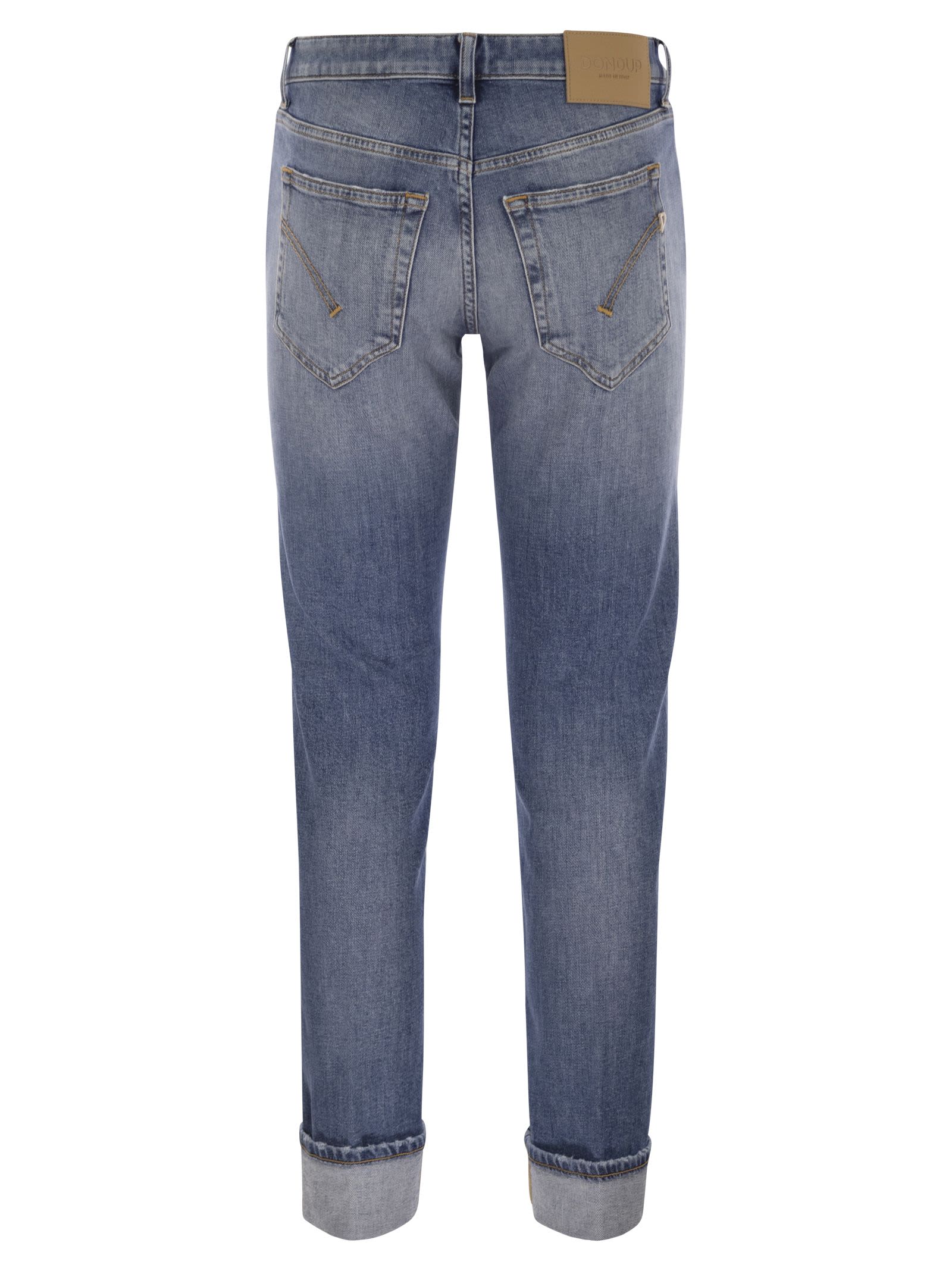 Shop Dondup Coco - Slim Jeans In Stretch Denim In Medium Denim