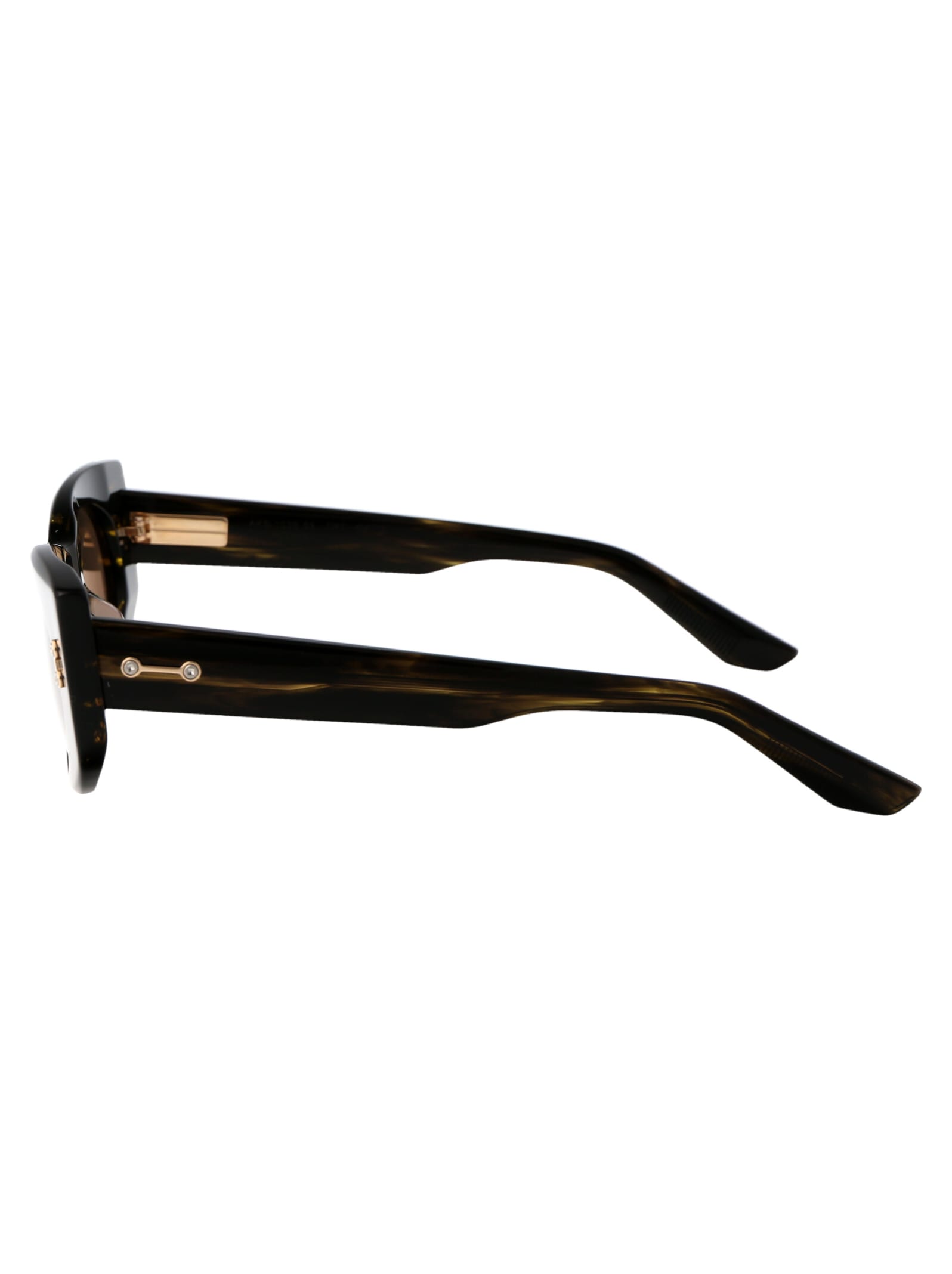 Shop Akoni Aquila Sunglasses In Dark Tortoise W/dark Brown