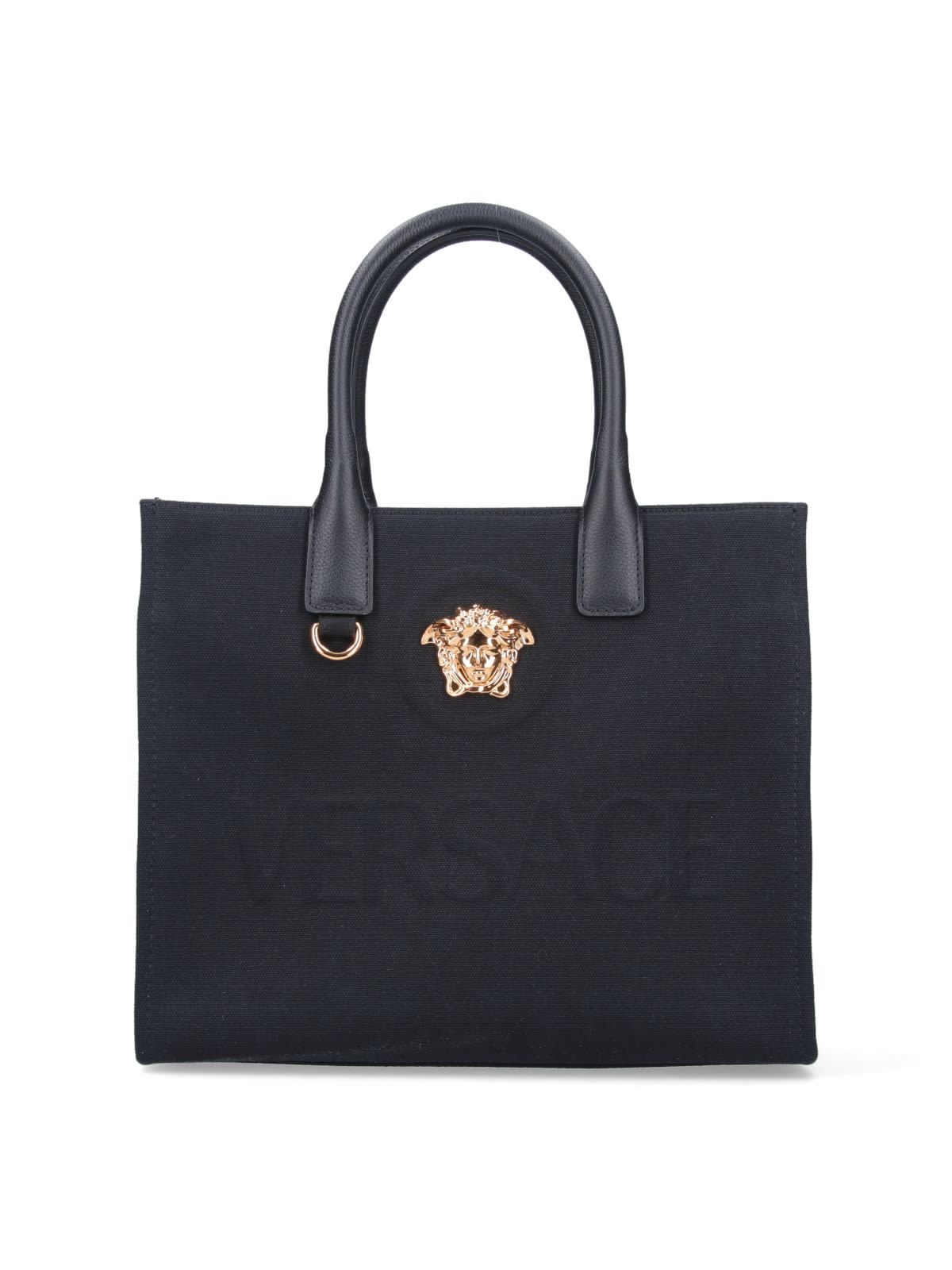 Versace La Medusa Tote Bag In Black