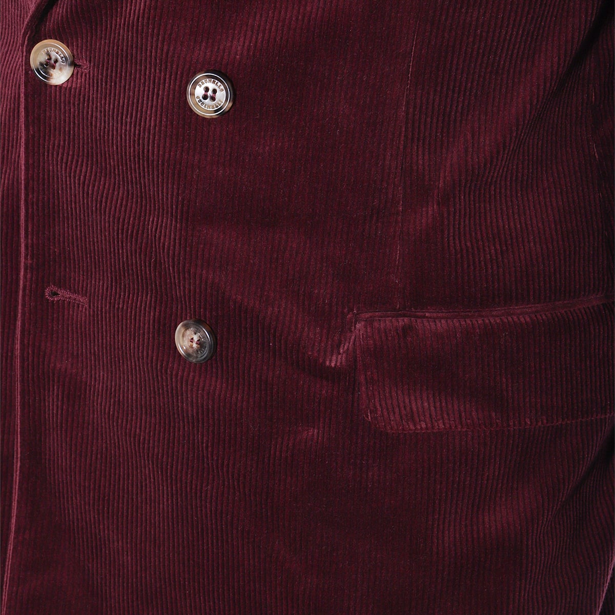 Brunello Cucinelli Velvet Double-breasted Suit Button Detailing In Red