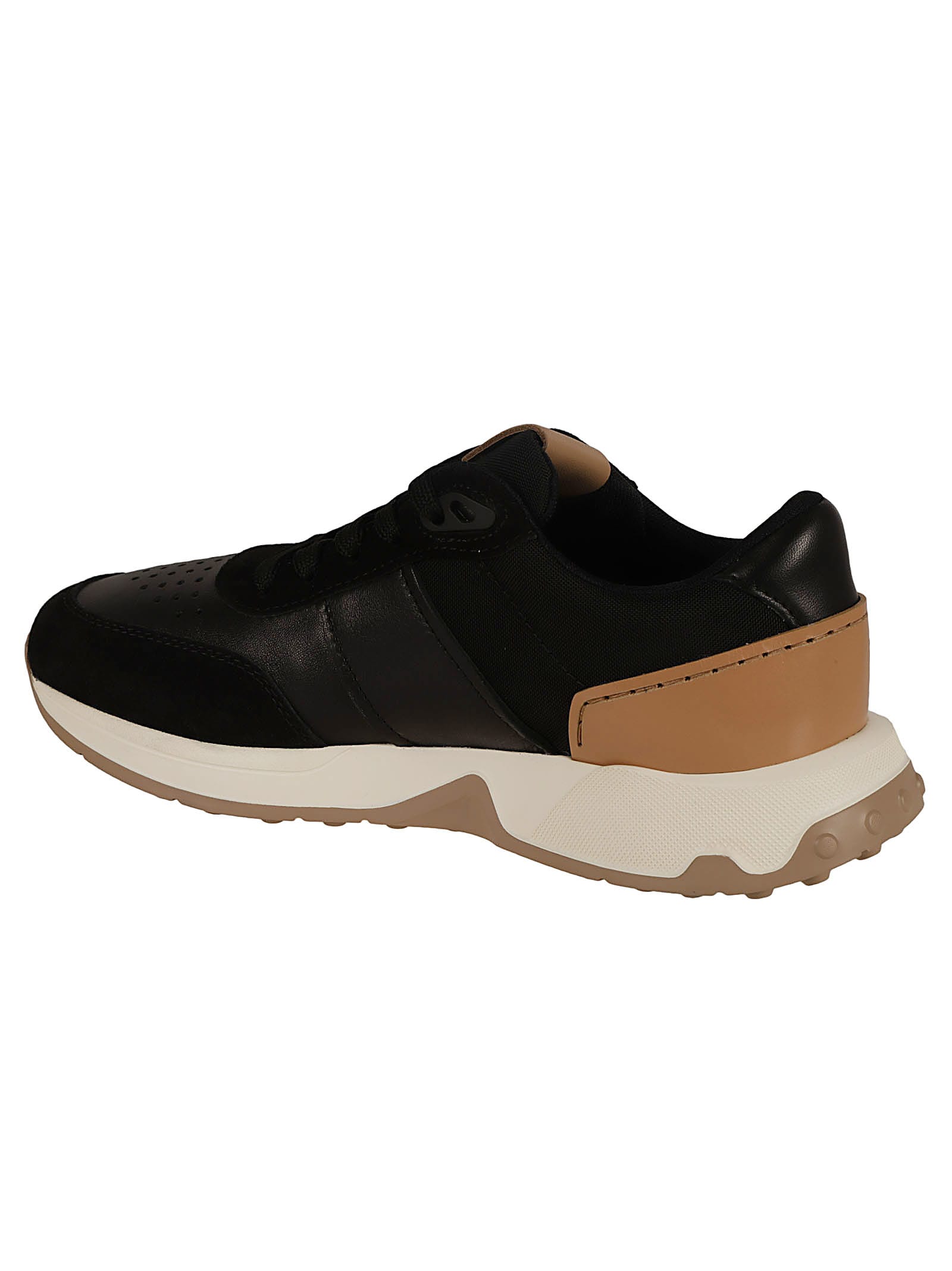 Shop Tod's 63 Running Mid Volume Sneakers In Black/chocolate