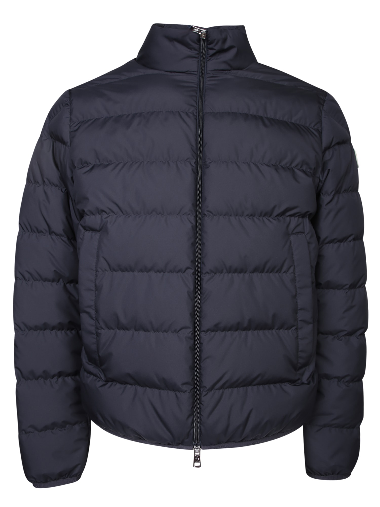 Shop Moncler Baudinet Blue Down Jacket