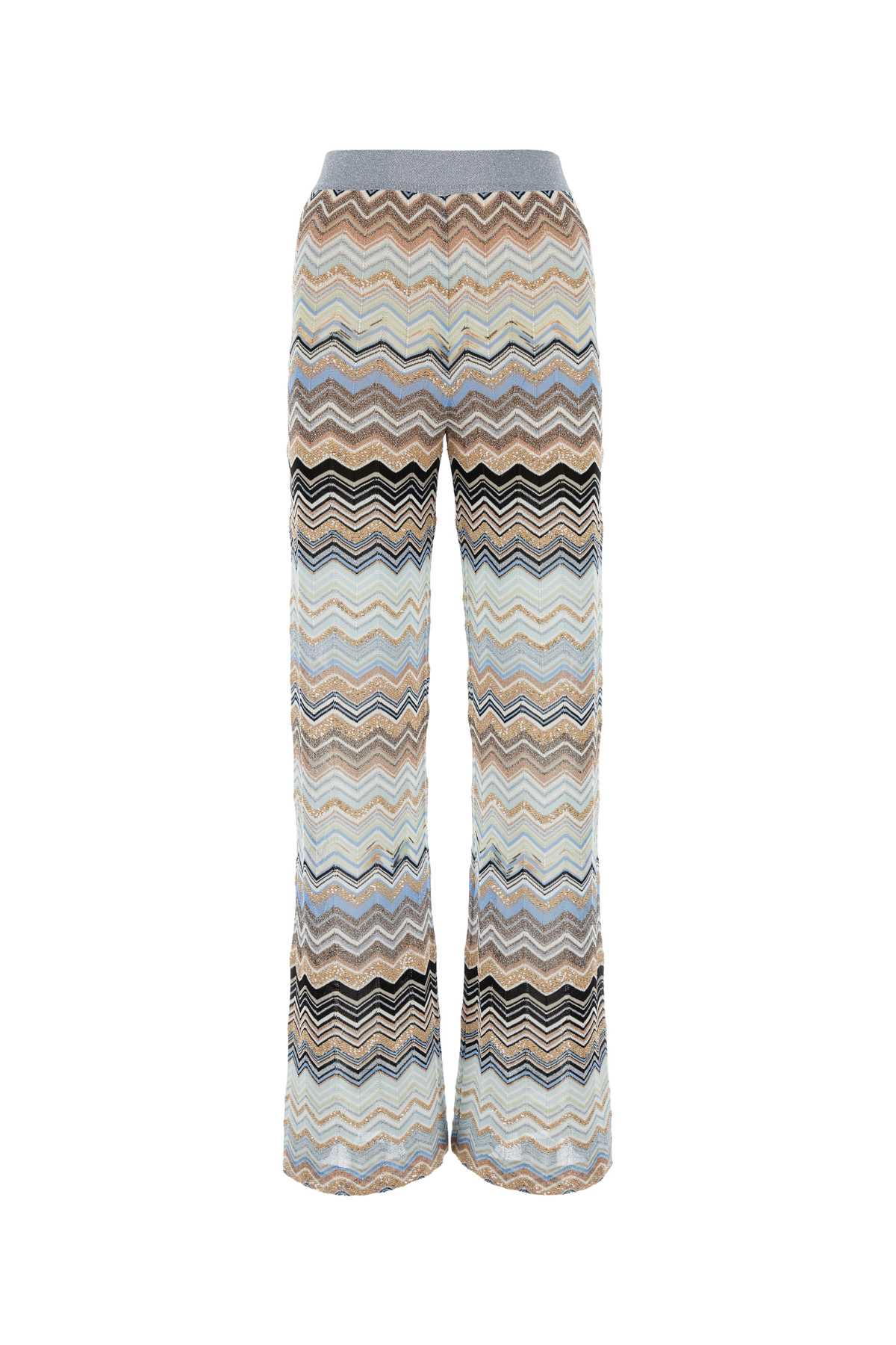 Shop Missoni Embroidered Viscose Blend Wide-leg Pant In Multicollightblube