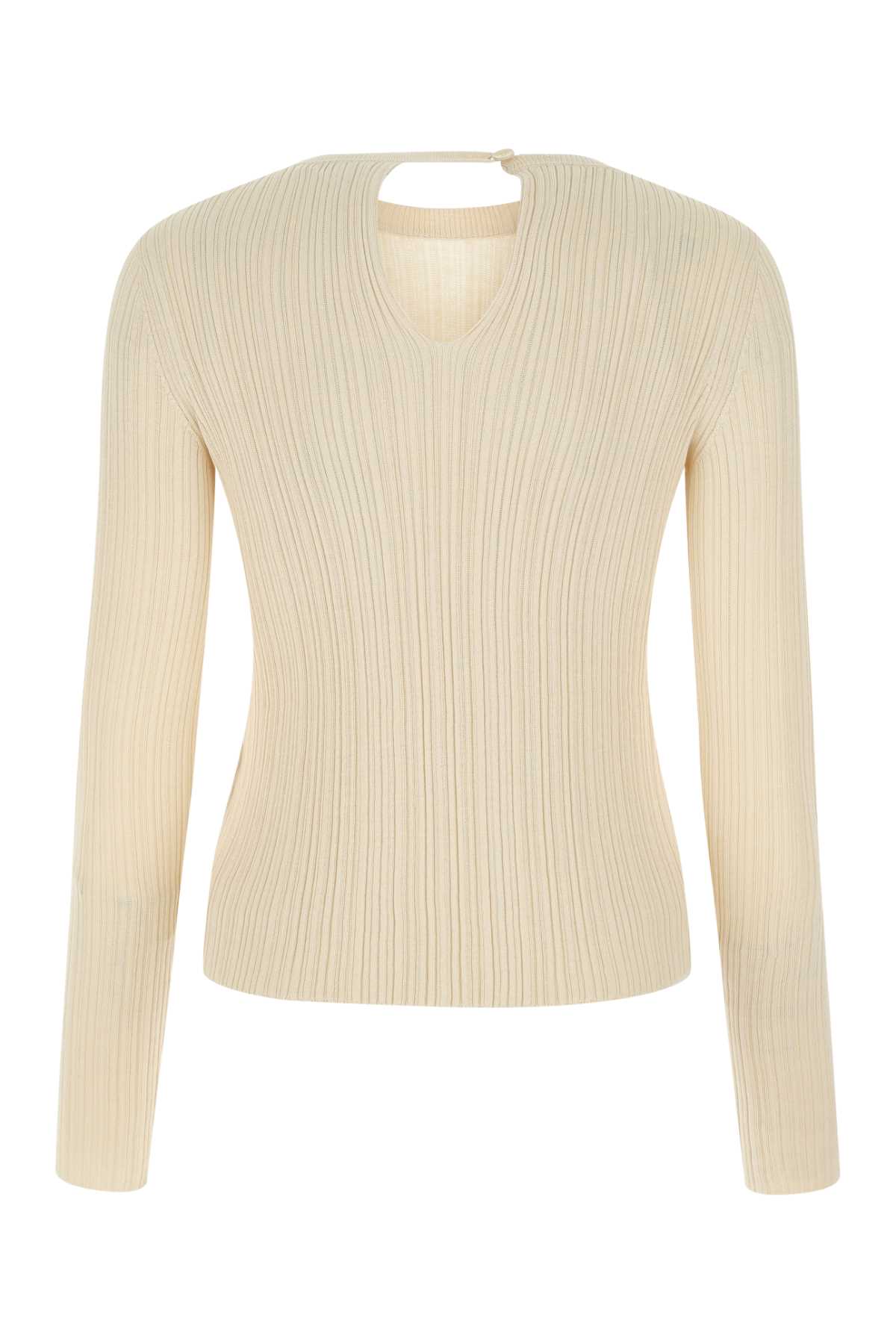 Agnona Sand Cotton And Silk Sweater In N08