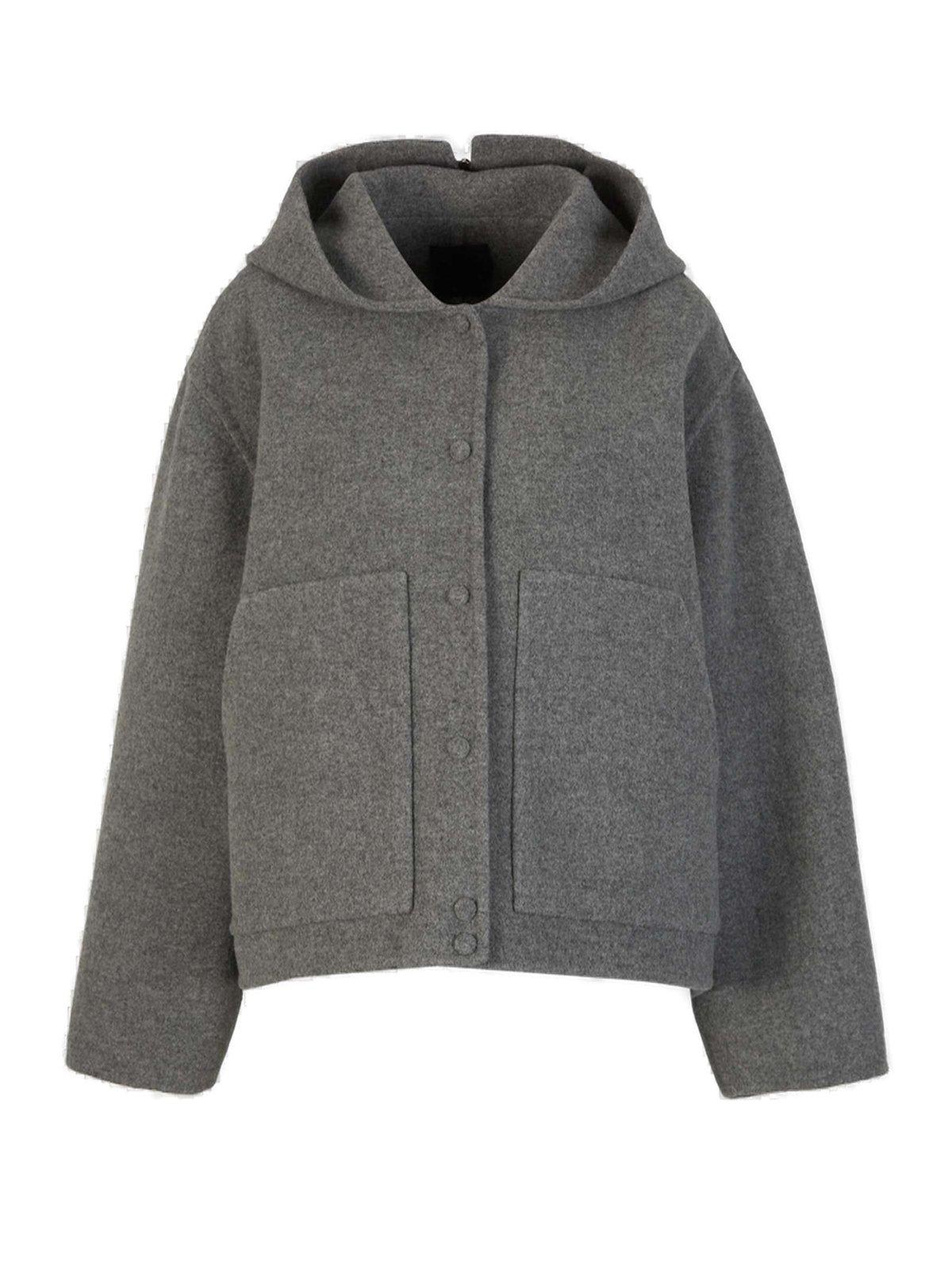 Shop Givenchy Double Face Hooded Jacket In Grey