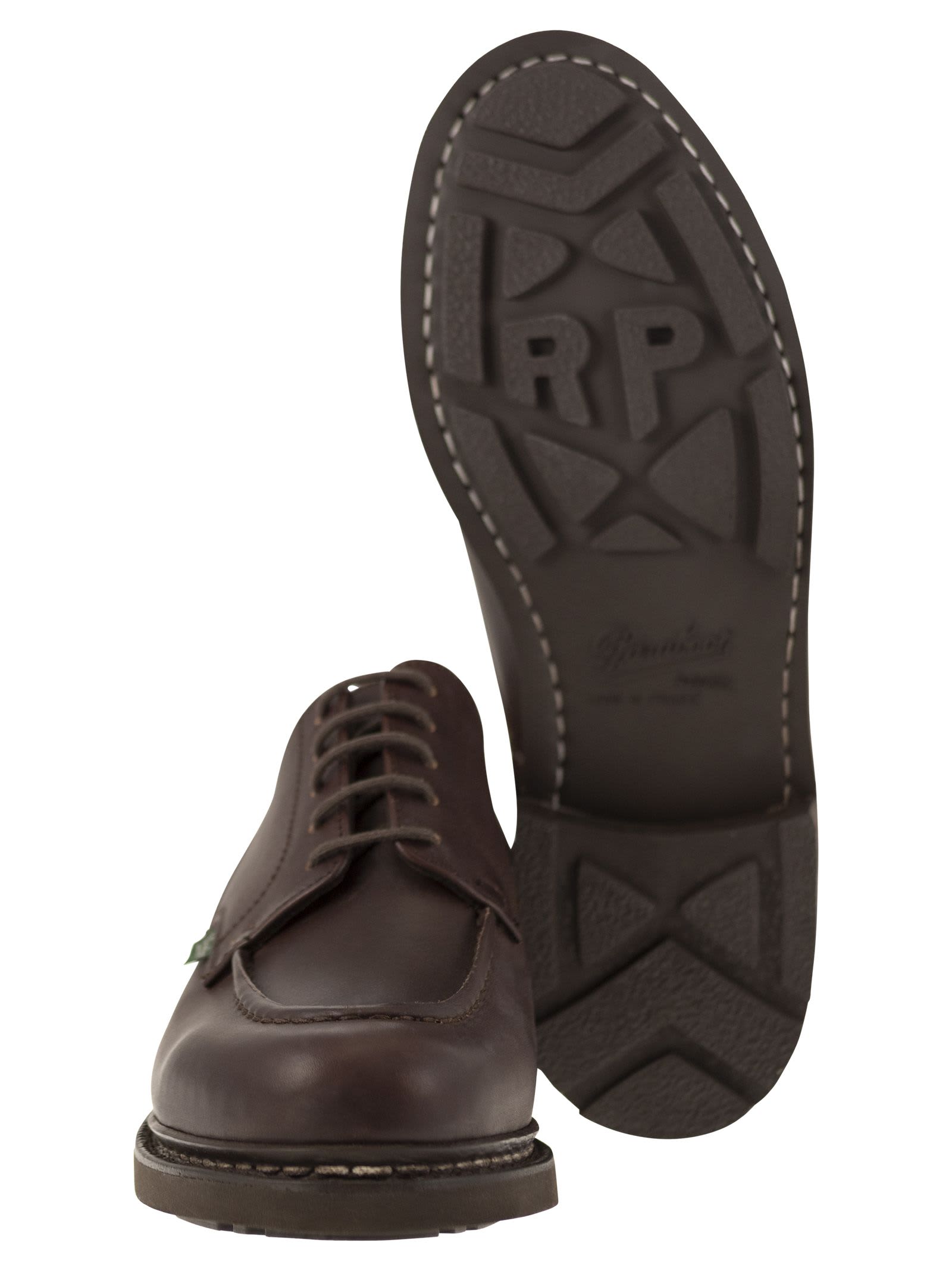 Paraboot Chambord Smooth Leather Derby Shoes In Brown
