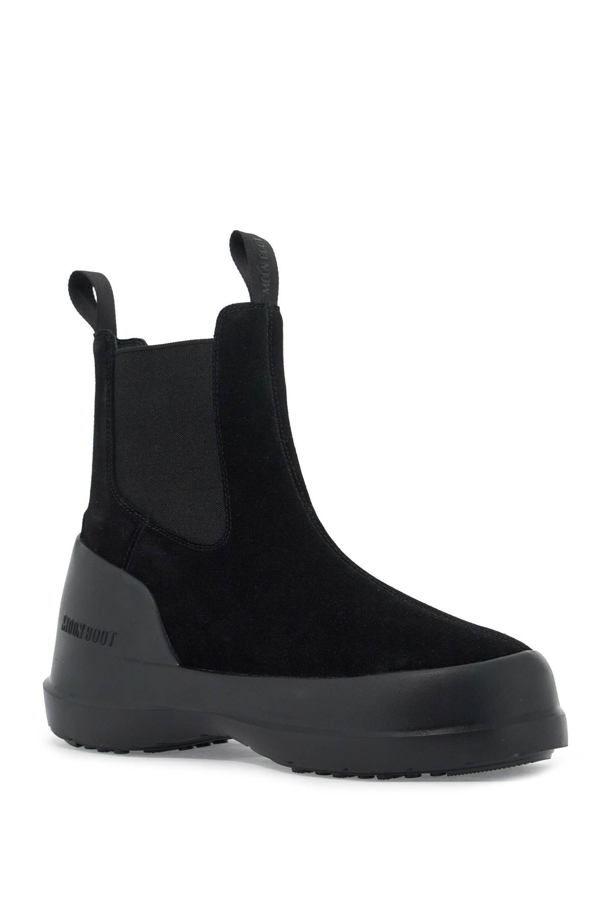 Shop Moon Boot Luna Chelsea Suede Leather Ankle In Black (black)