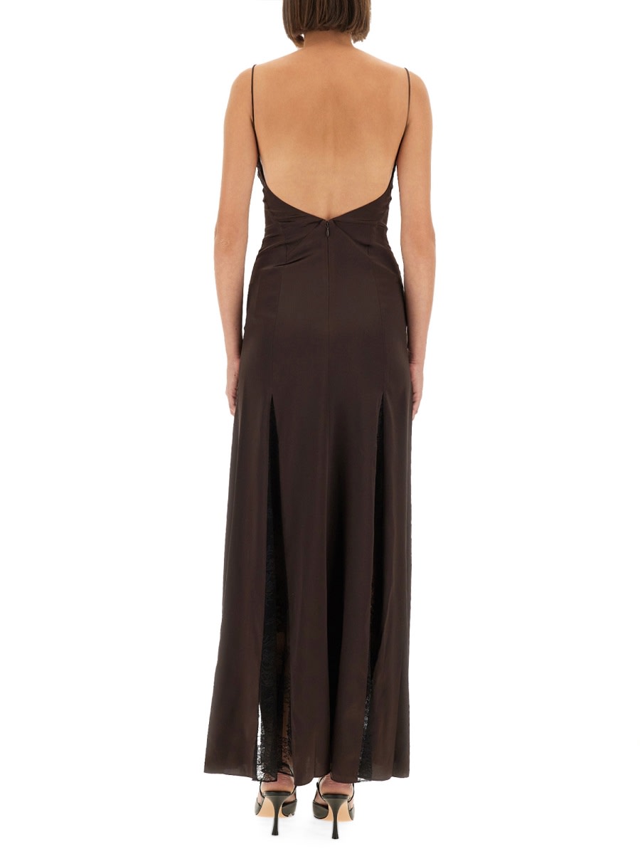 Staud Backless Lace Dress Side Slit In Black