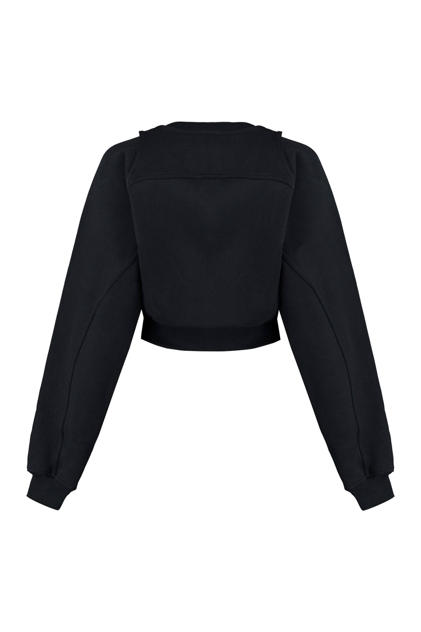 Shop Off-white Logo Detail Cotton Sweatshirt In Black