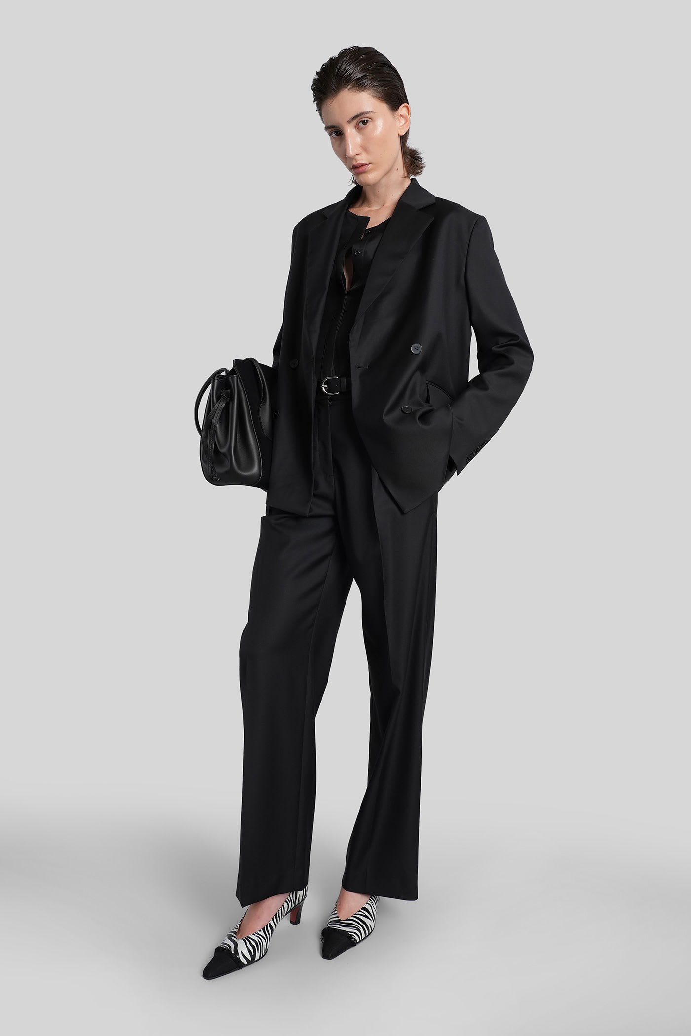 Loulou Studio Sibiru Lds Pants In Black Wool In Black