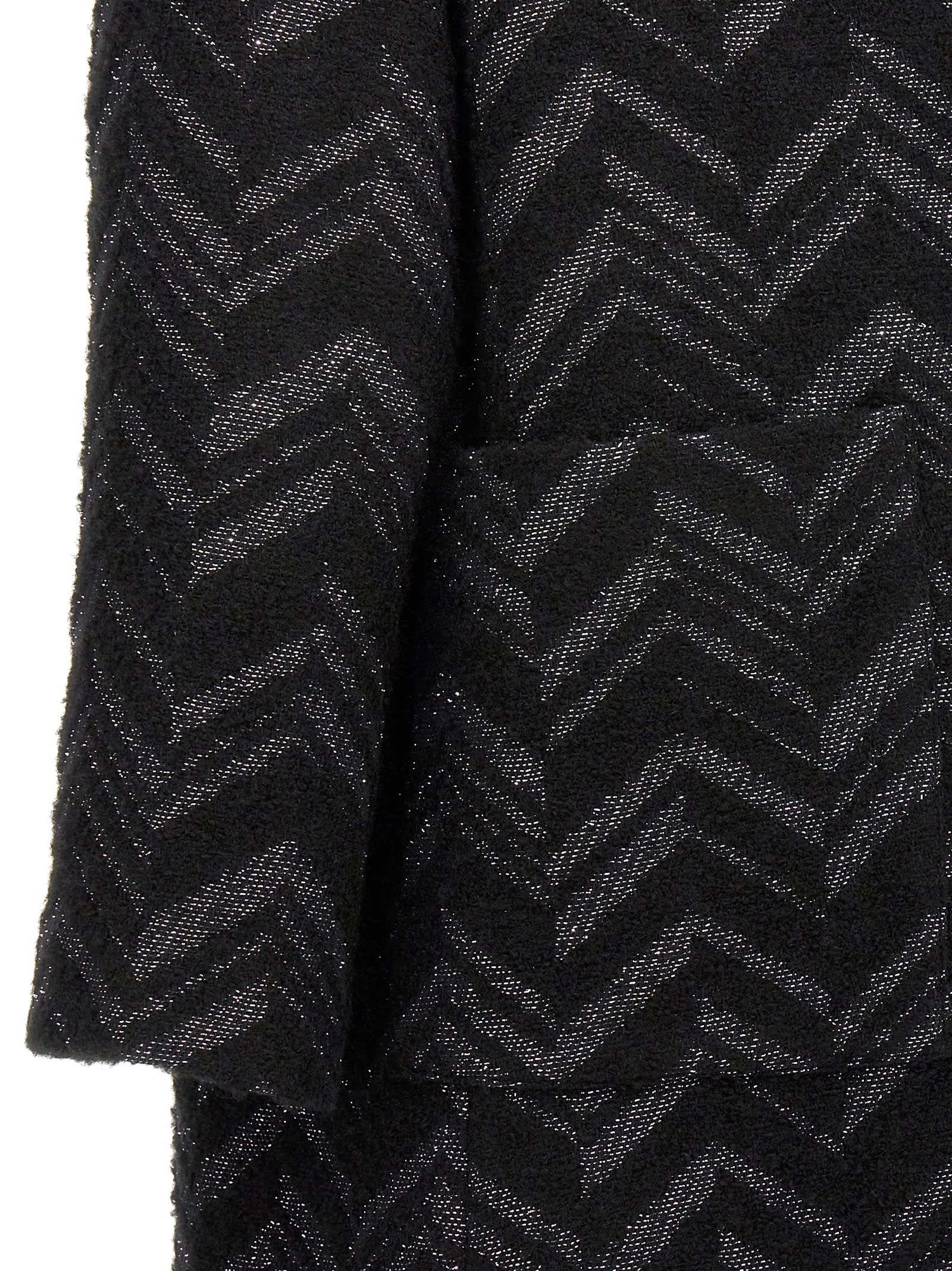 Shop Missoni Single-breasted Chevron Lamé Coat In Black