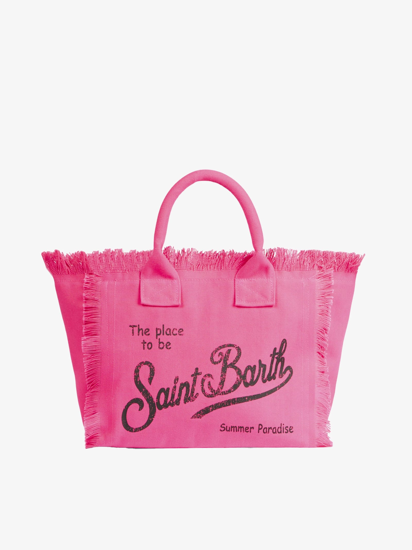 Mc2 Saint Barth Colette Fluo Pink Cotton Canvas Bag
