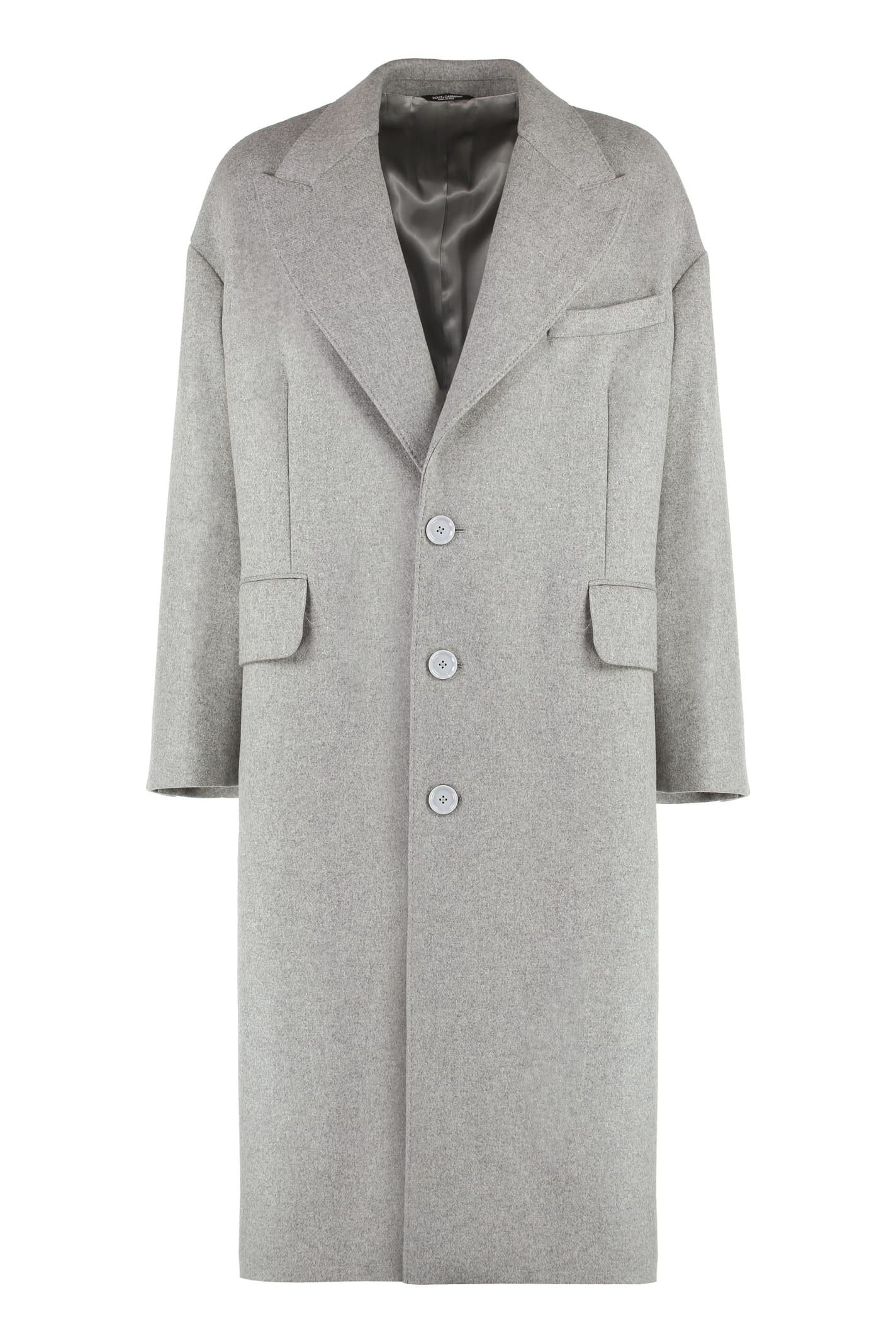 Shop Dolce & Gabbana Wool Blend Coat In Grey