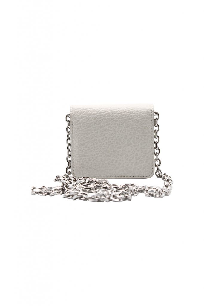 Shop Maison Margiela Grainy Leather Wallet Chain