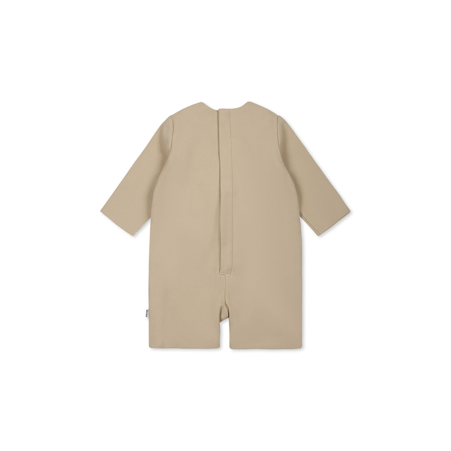 Hugo Boss Beige Romper For Baby Boy With Logo In Beige