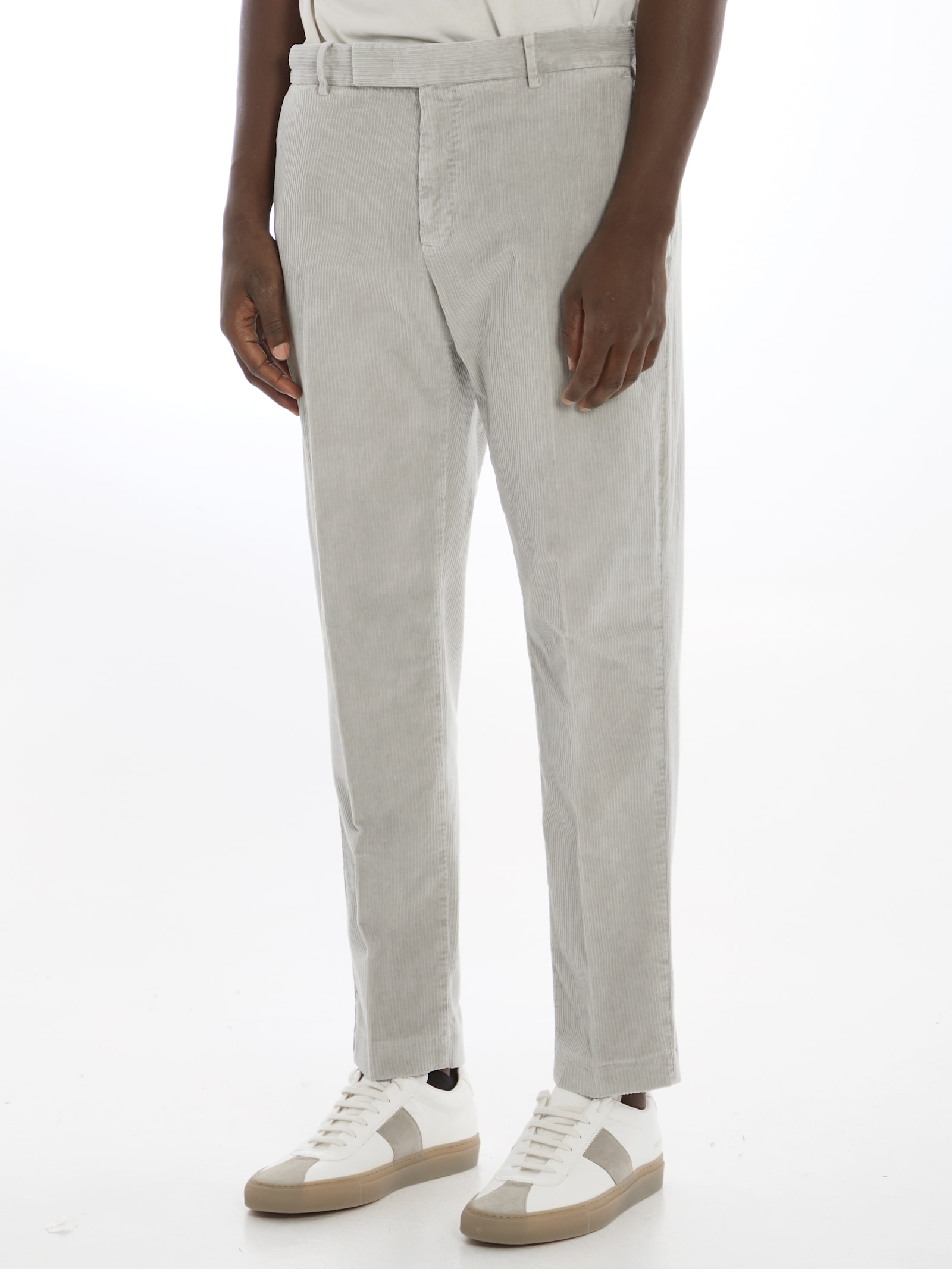 Shop Pt Torino Edge Trousers In Grey