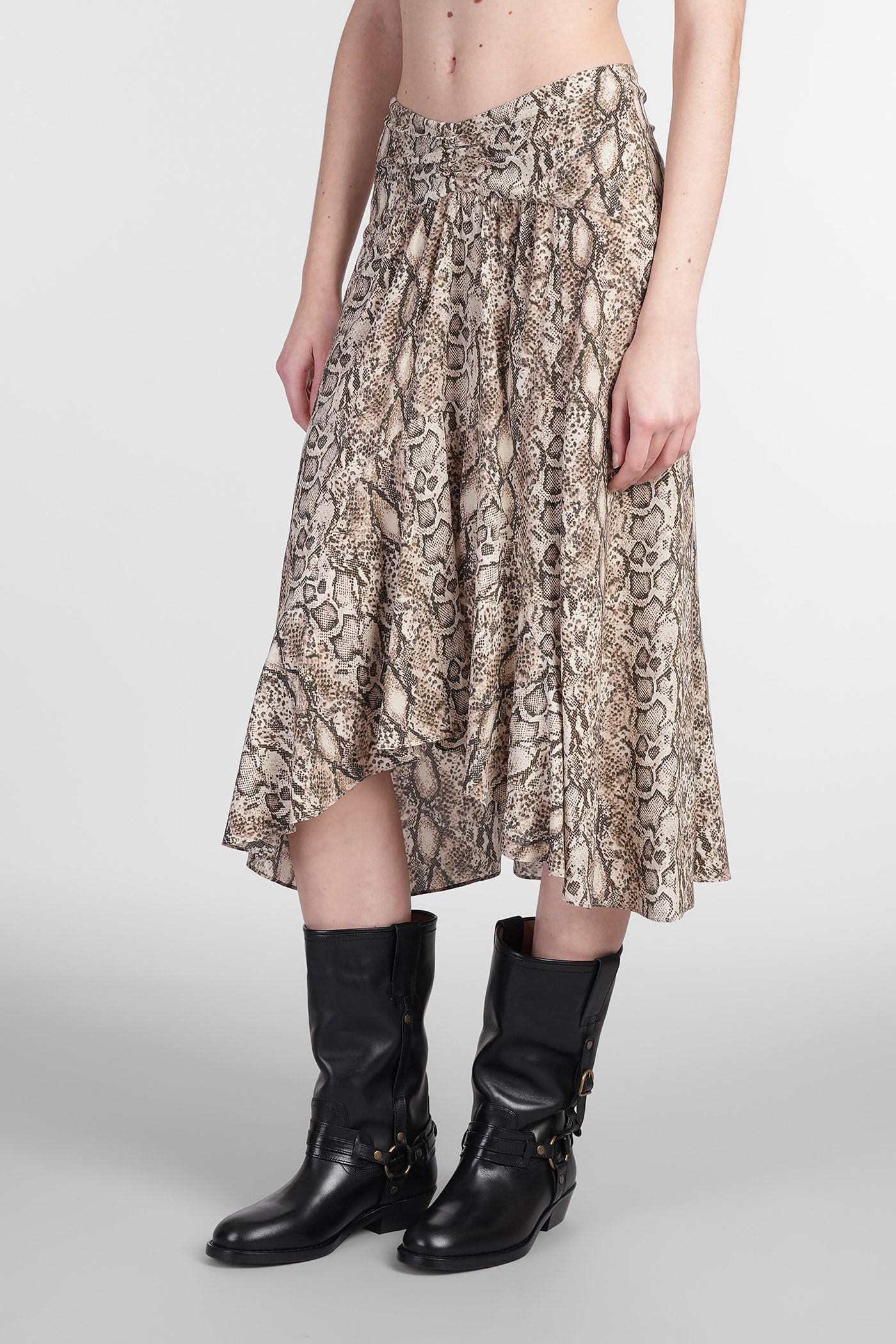 Isabel Marant Olena Draped Midi Skirt In Beige