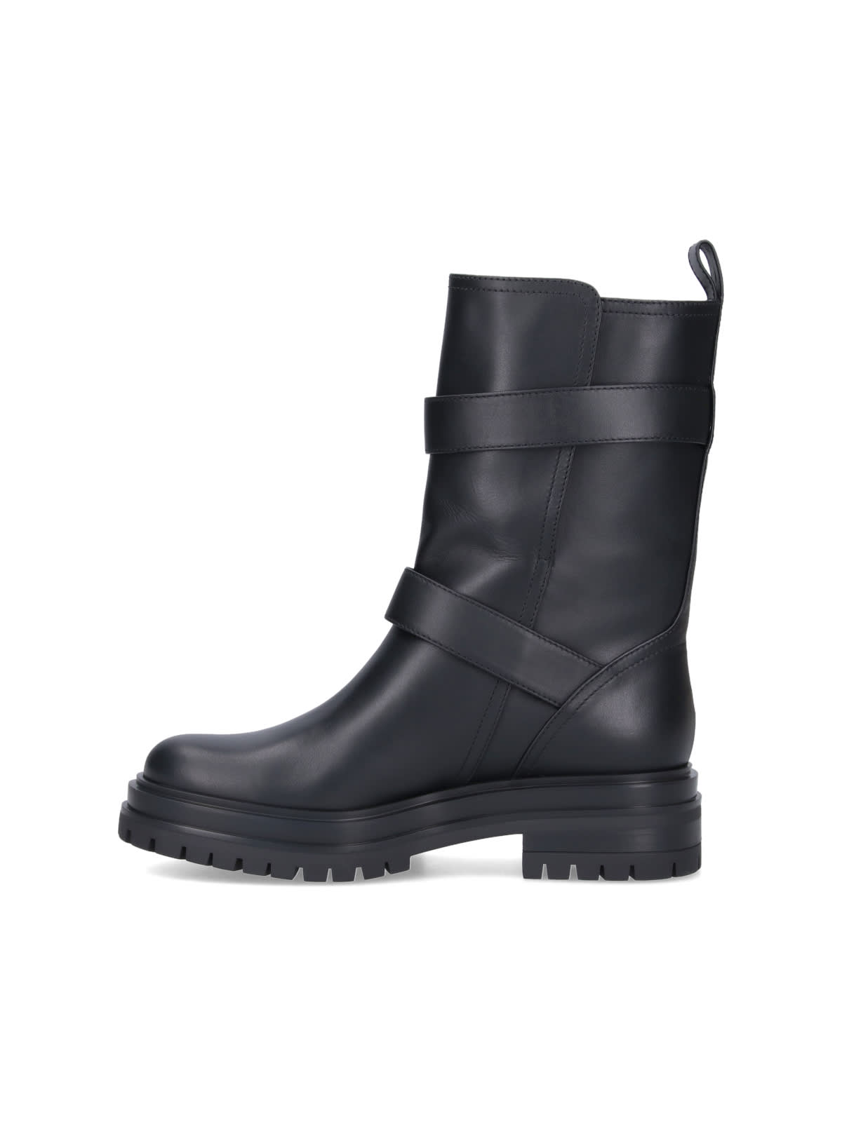 Gianvito Rossi Black Leather Biker Boots In Black