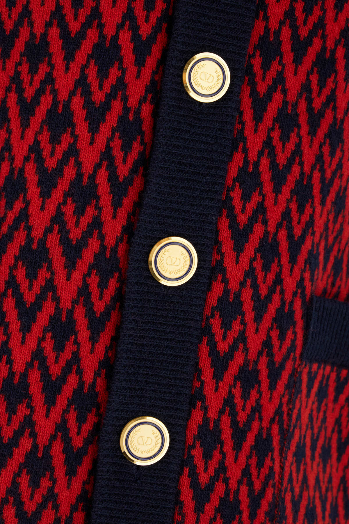 Valentino Cardigan With Toute La V Pattern In Red
