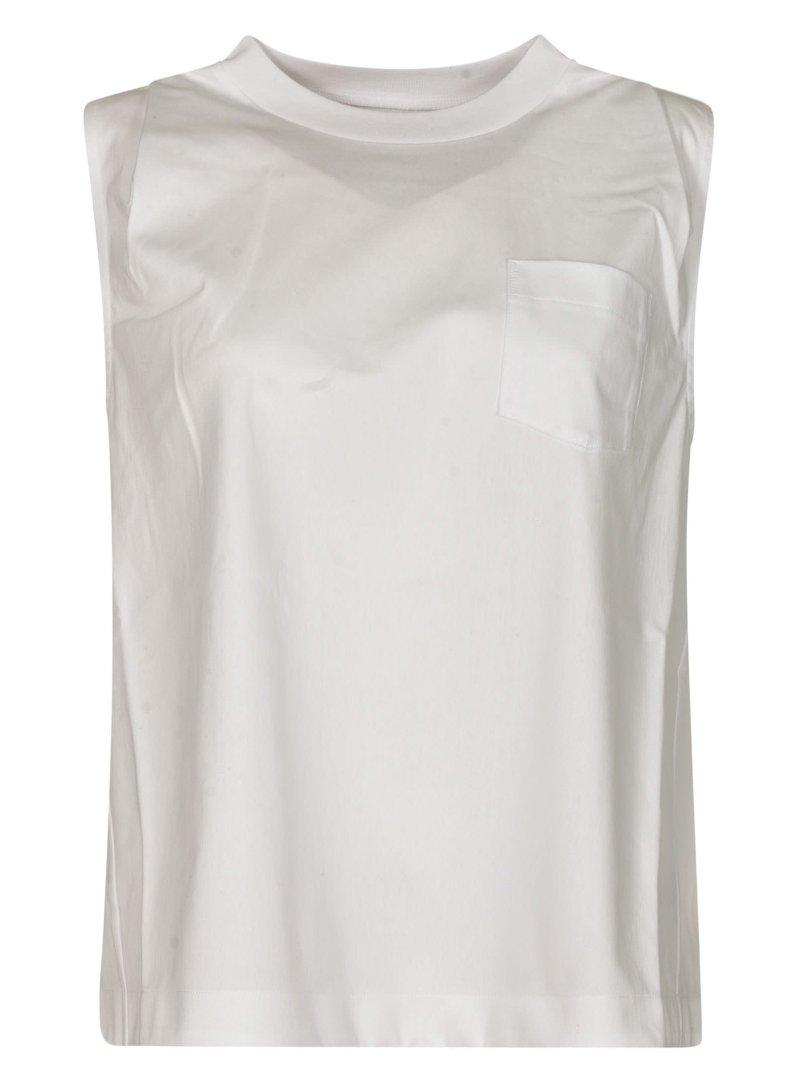 Shop Sacai Sleeveless T-shirt In White