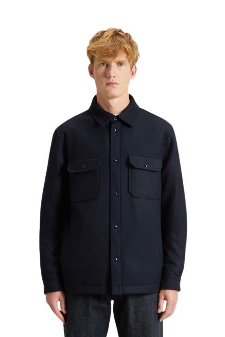 Shop Woolrich Alaskan Wool Overshirt In Melton Blue