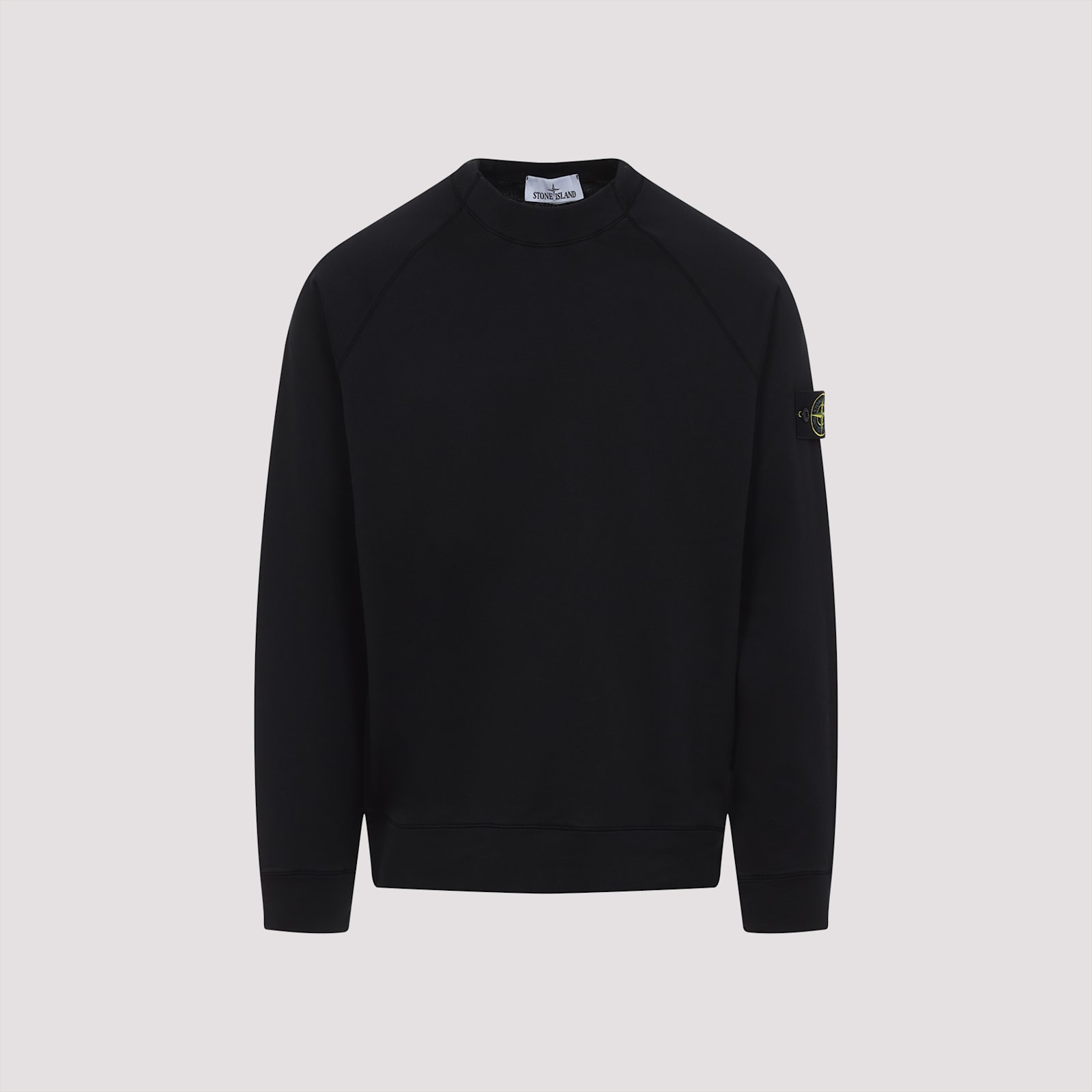 Shop Stone Island Cotton Sweatshirt In Black