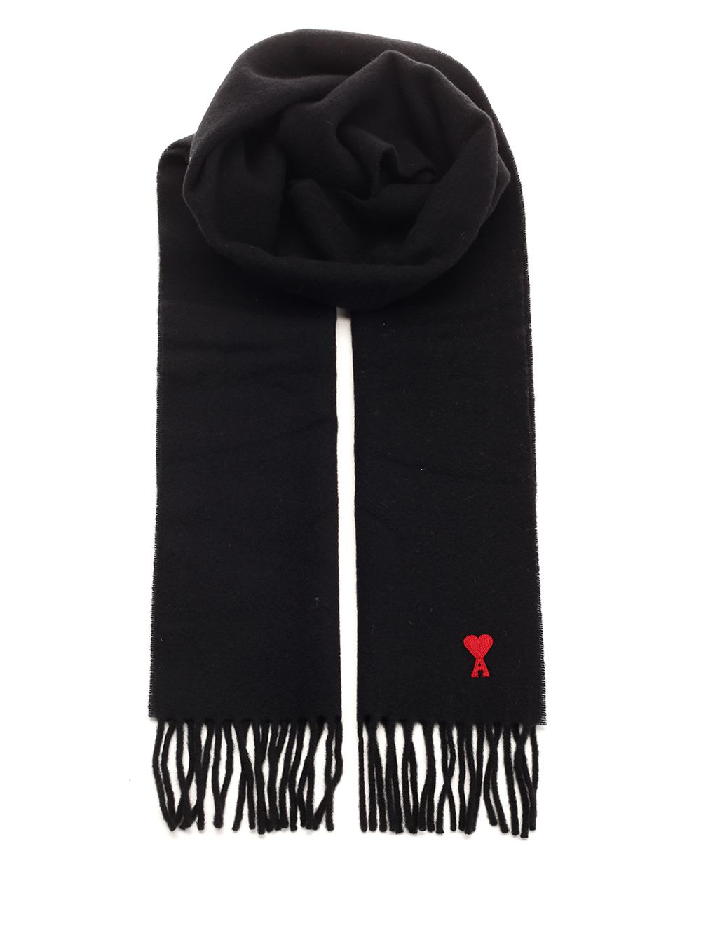 Ami Alexandre Mattiussi Wool Scarf In Black