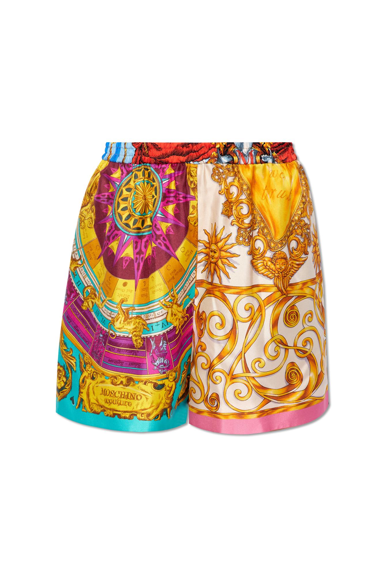 Shop Moschino Silk Shorts In Multicolor