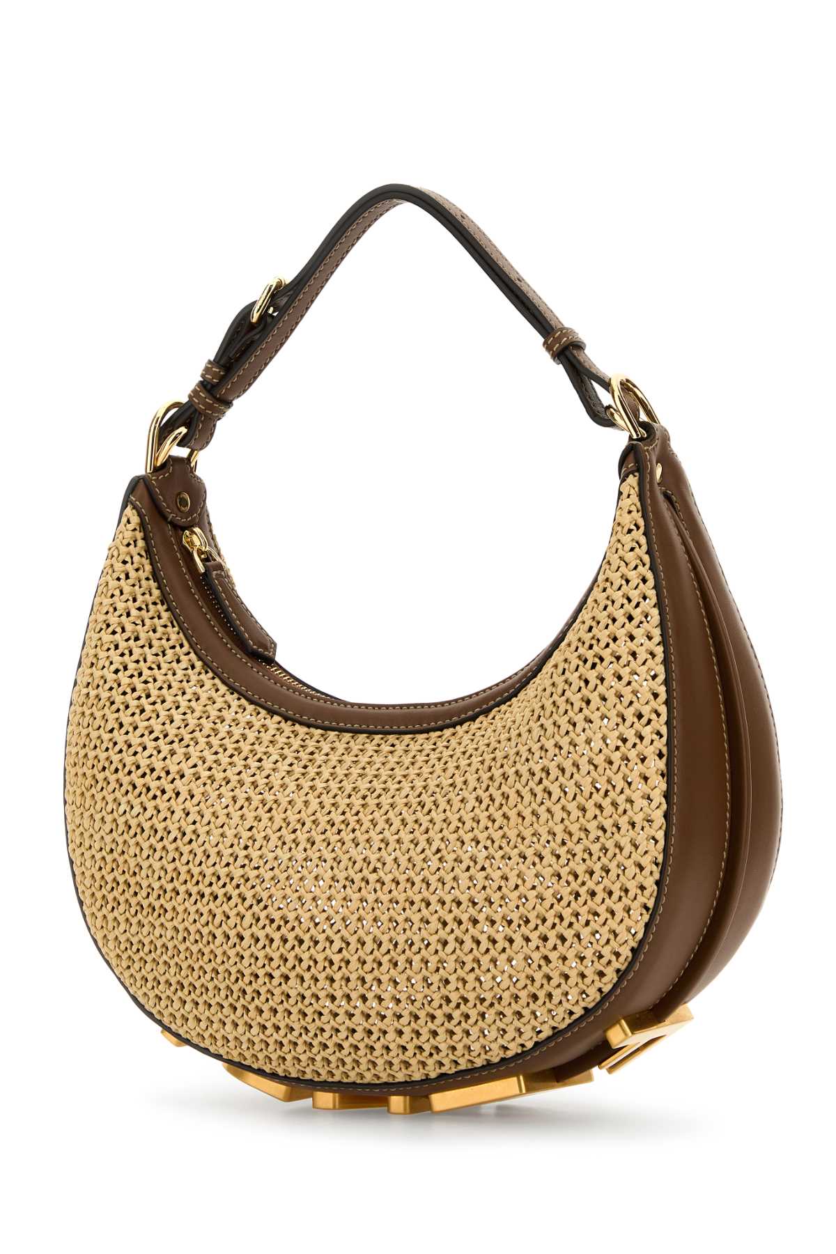 Shop Fendi Straw Graphy Handbag In Natgianduiaovibos