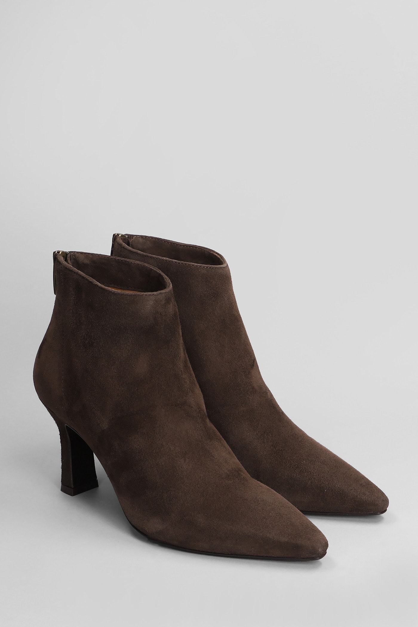 Shop Julie Dee Texan Ankle Boots In Dark Brown Suede