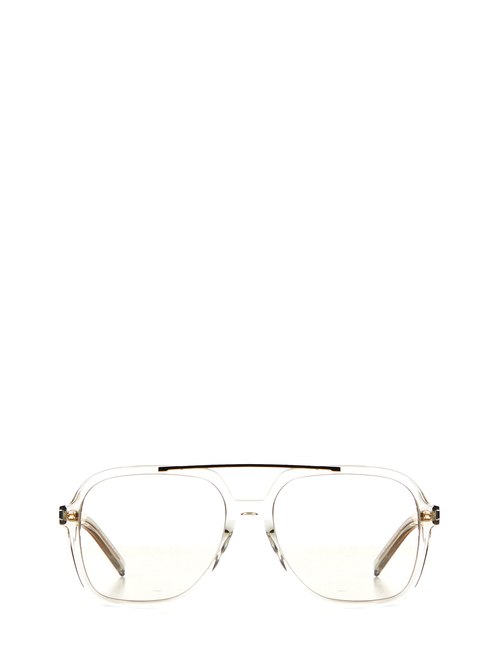 Saint Laurent Transparent Acetate Sl 545 Sunglasses In Creamcreamltyello
