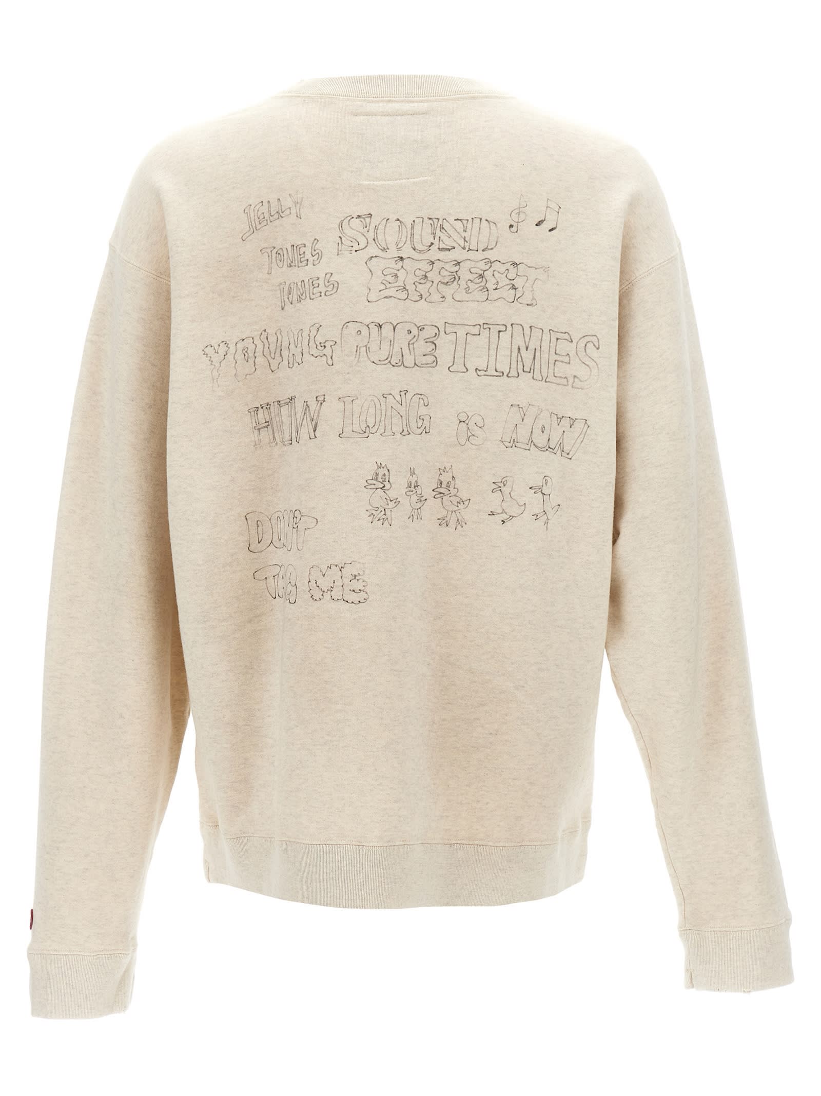 Shop Miharayasuhiro Distressed Print Sweatshirt In White