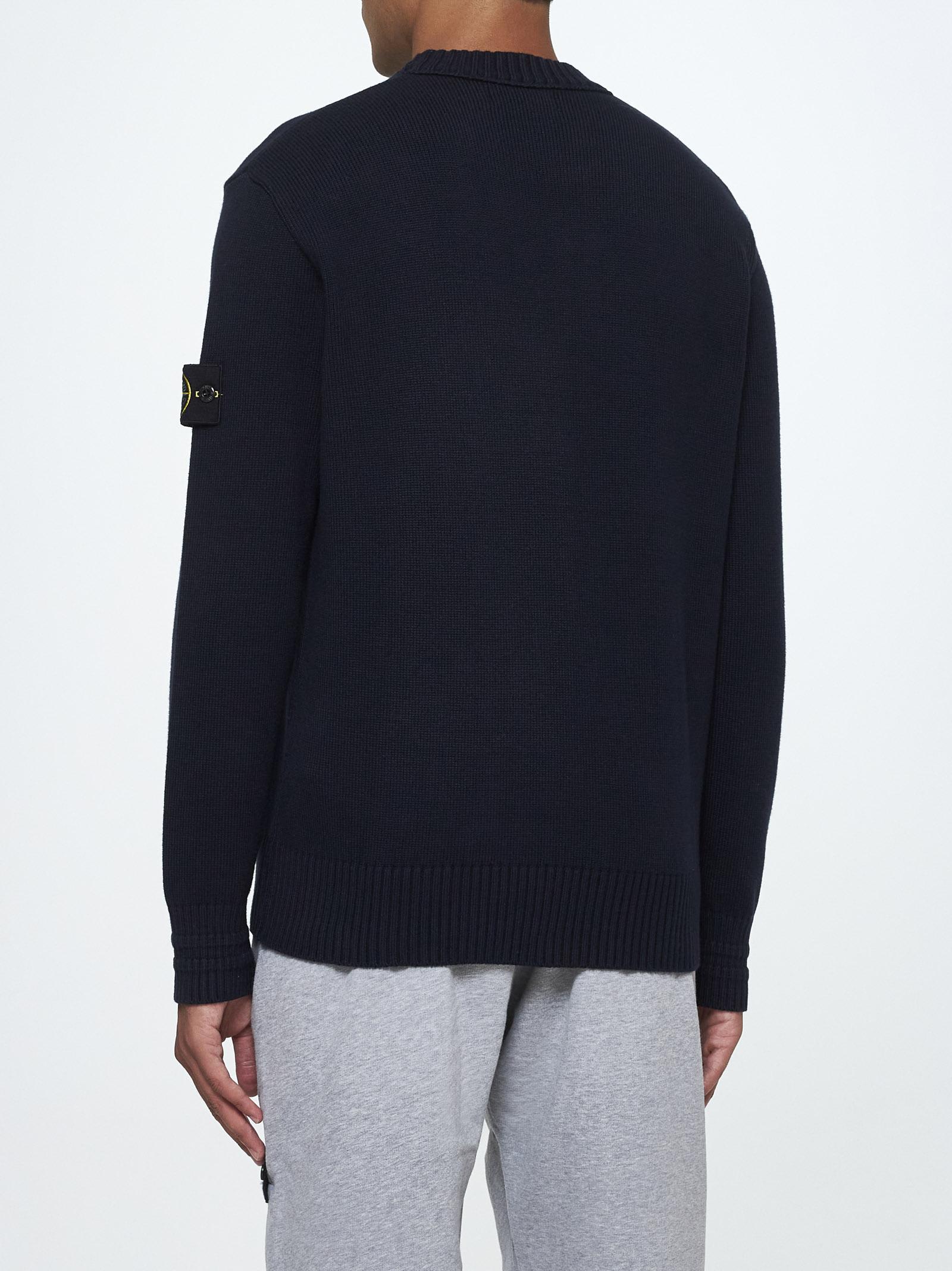 Shop Stone Island Cotton-blend Sweater In Blue