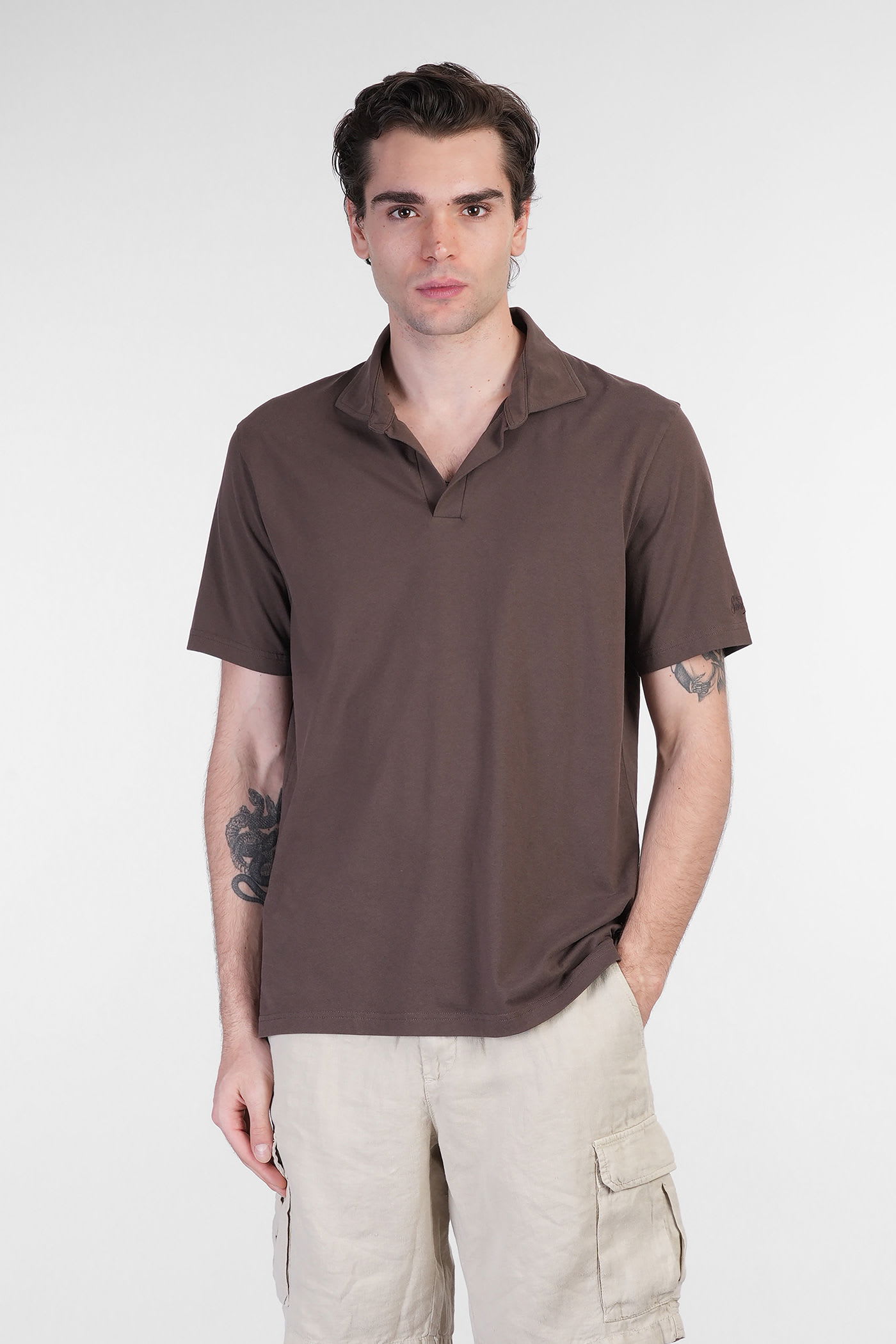 Mc2 Saint Barth Brighton Polo In Brown Cotton In Brown