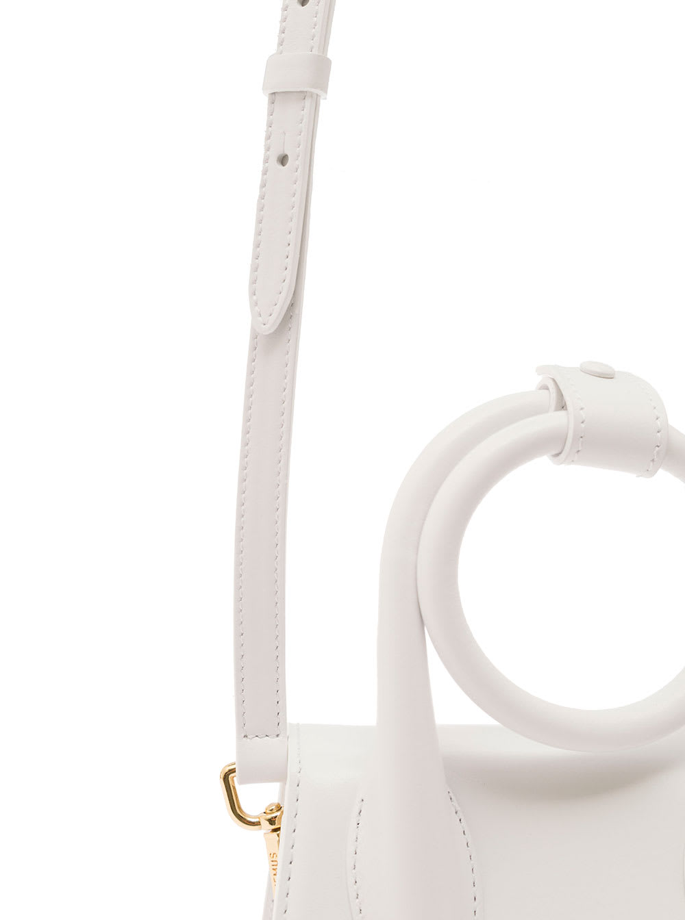Shop Jacquemus Le Chiquito Noeud White Crossbody Bag With Logo Detail In Leather Woman