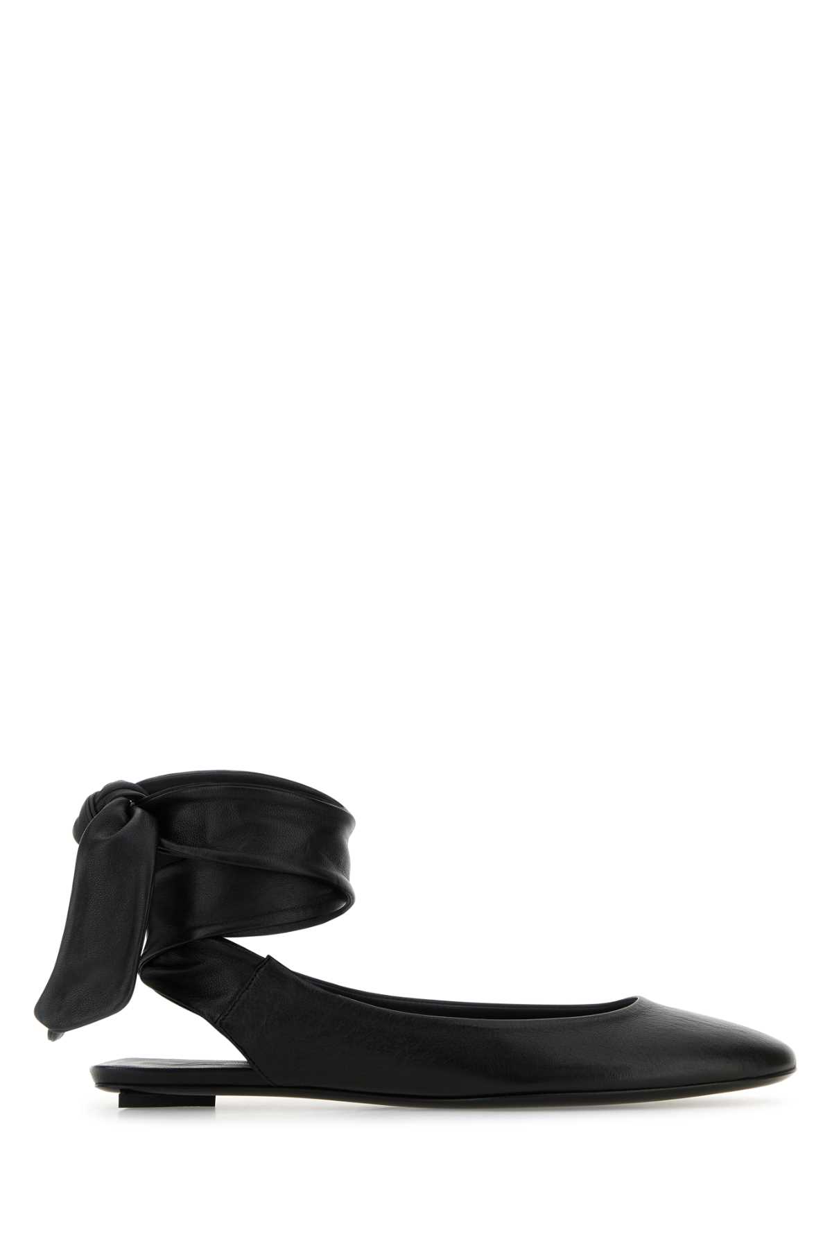 Black Leather Cloã¨ Slippers