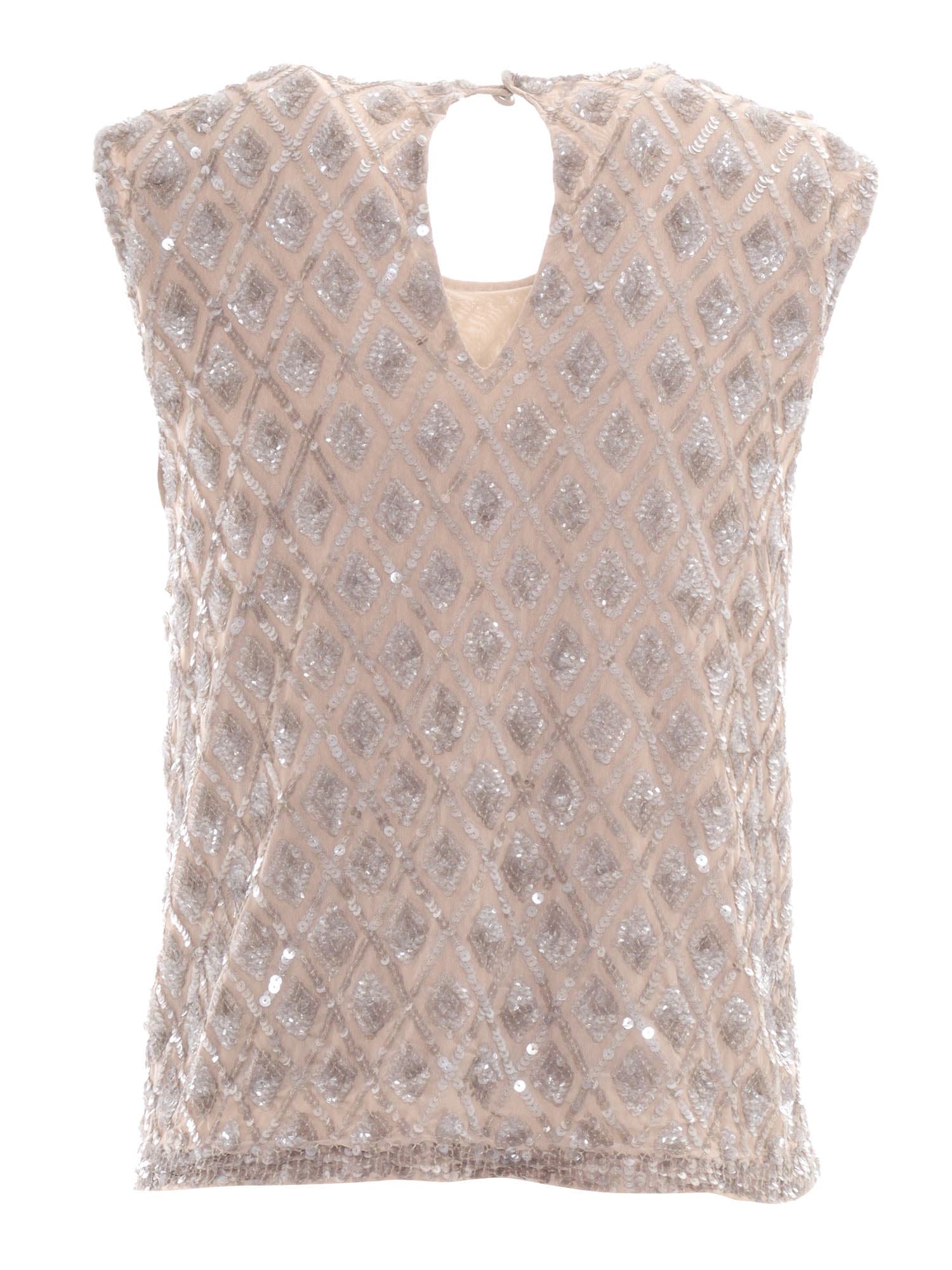 P.a.r.o.s.h . Gray Tank Top With Sequins In White