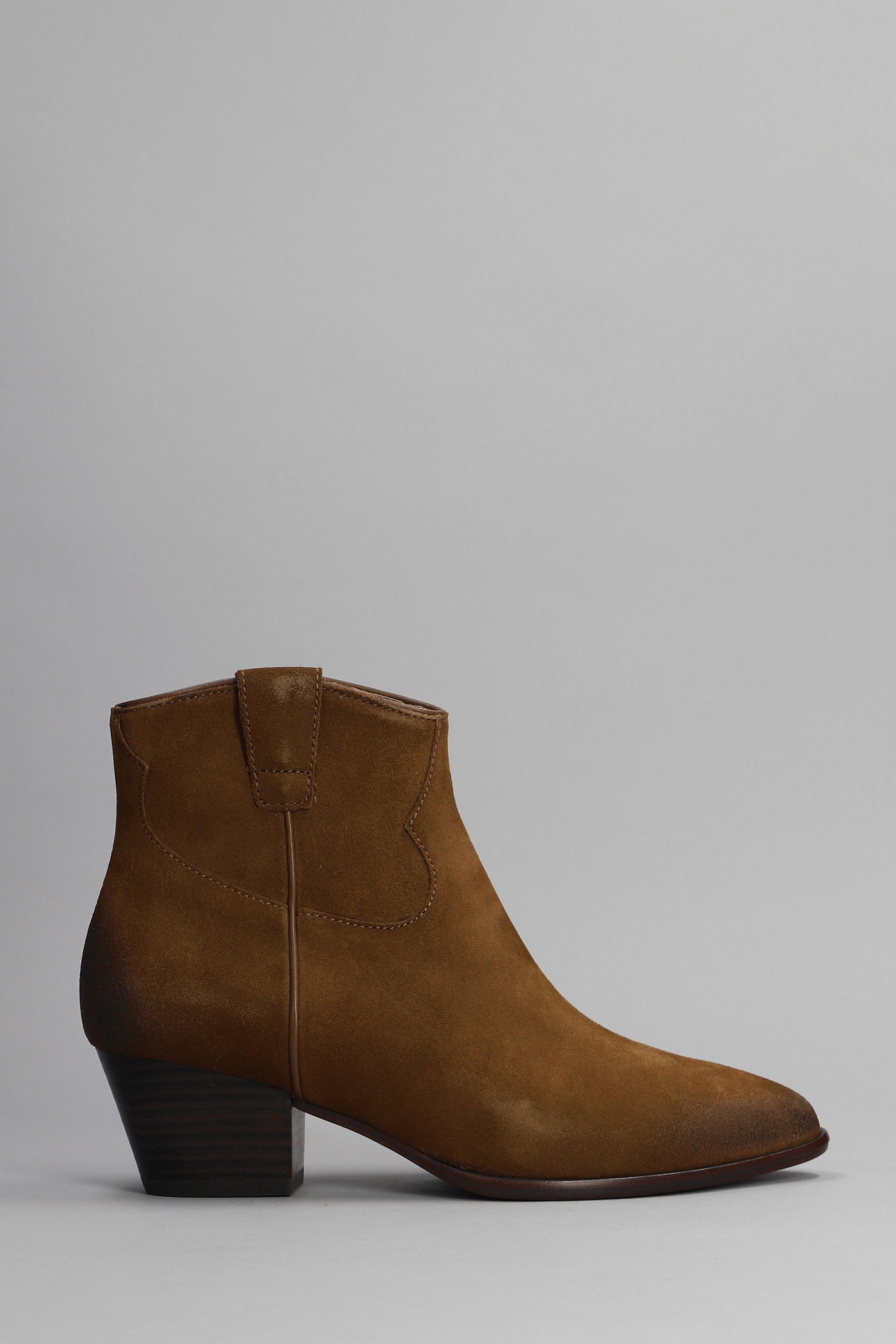 ASH HOUSTON TEXAN ANKLE BOOTS IN LEATHER COLOR SUEDE