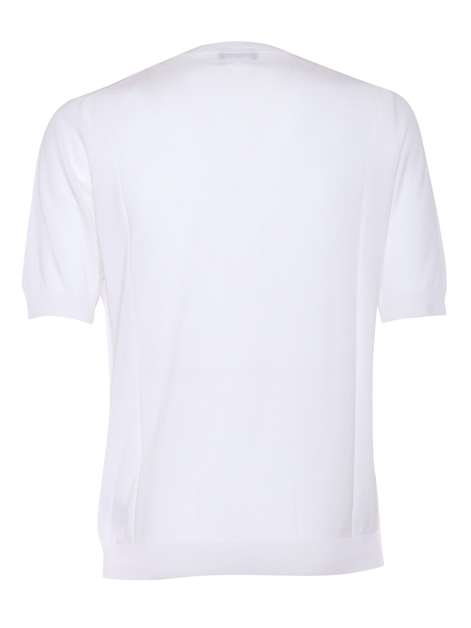 Ballantyne Knit Crew Neck T-shirt In White