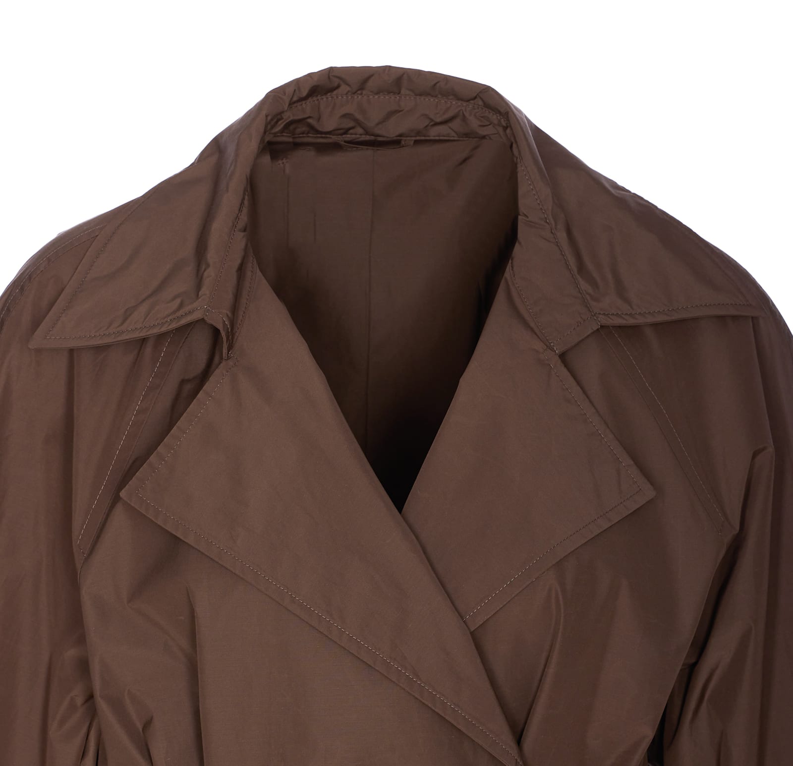 Brunello Cucinelli Trench Coat Belted V-neck Collar