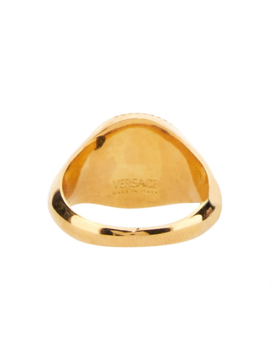 Shop Versace Anello Medusa Biggie In Gold