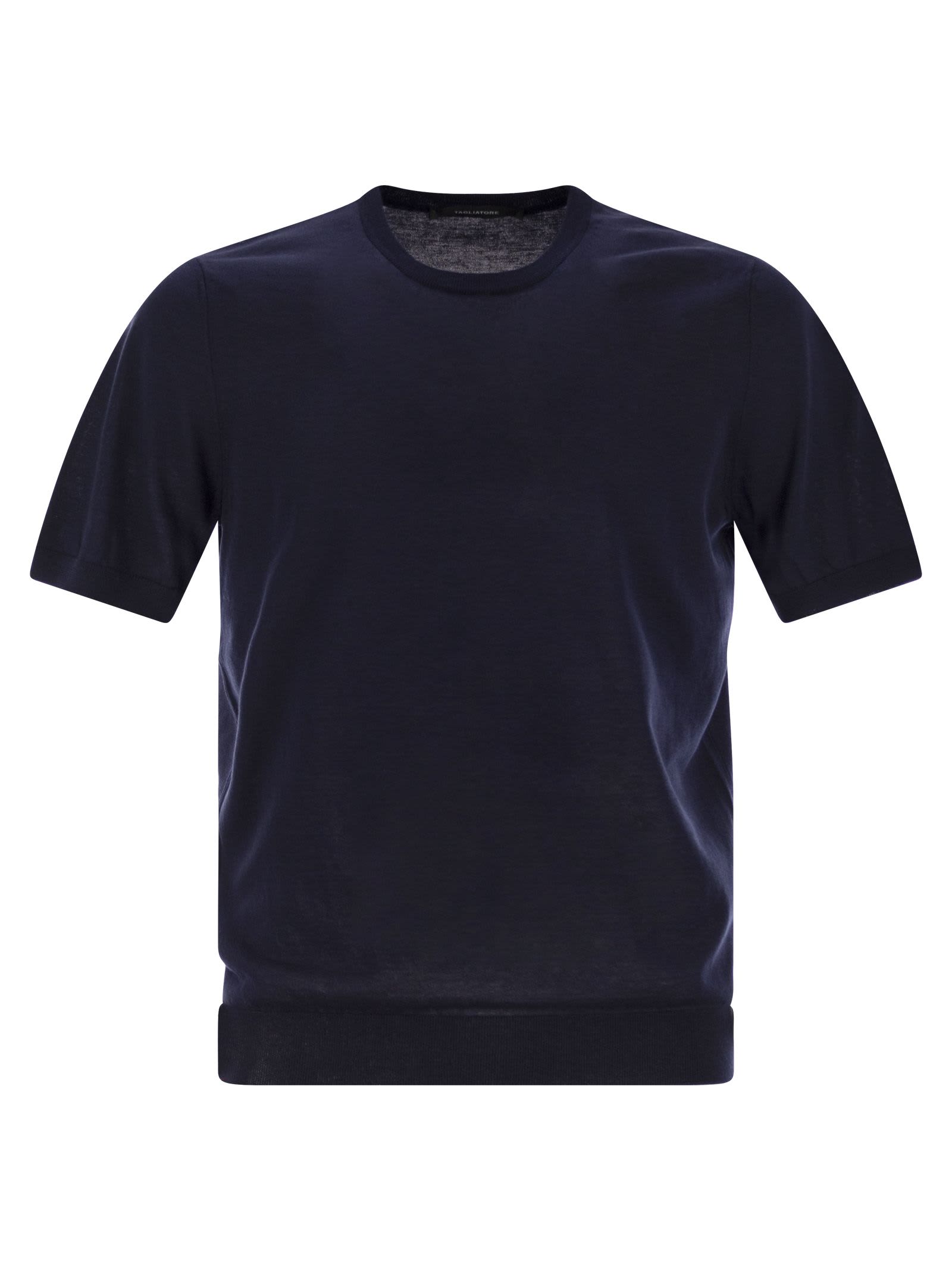 Shop Tagliatore Basic Short-sleeved Cotton T-shirt In Blue